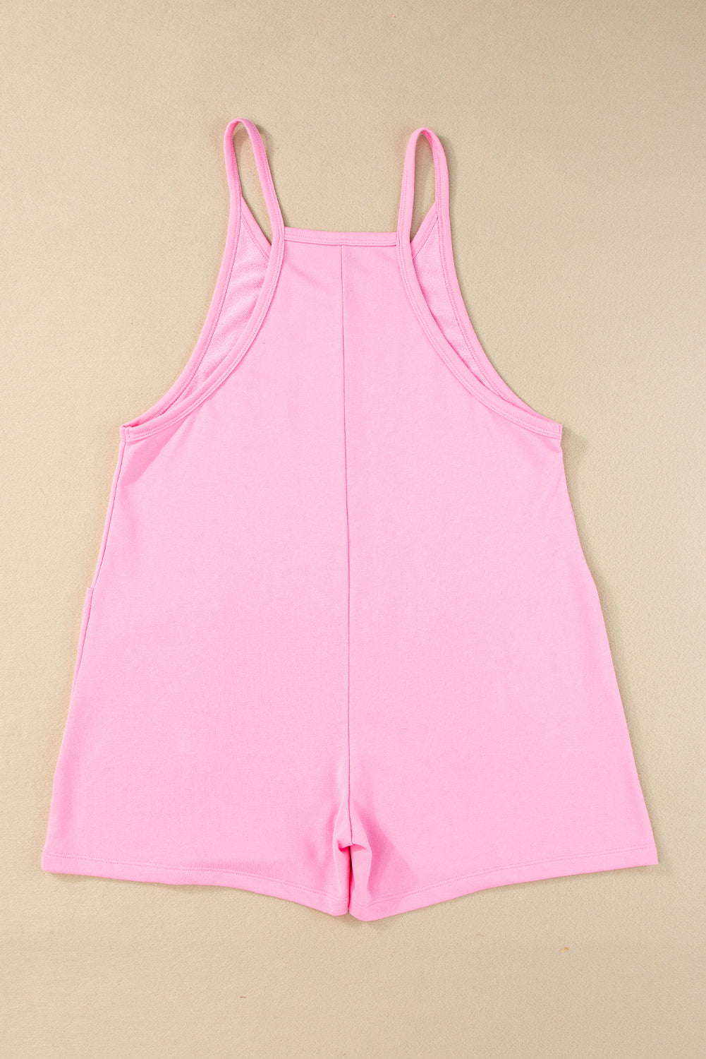 Pink Sleeveless Pocketed V Neck Jersey Romper Blue Zone Planet