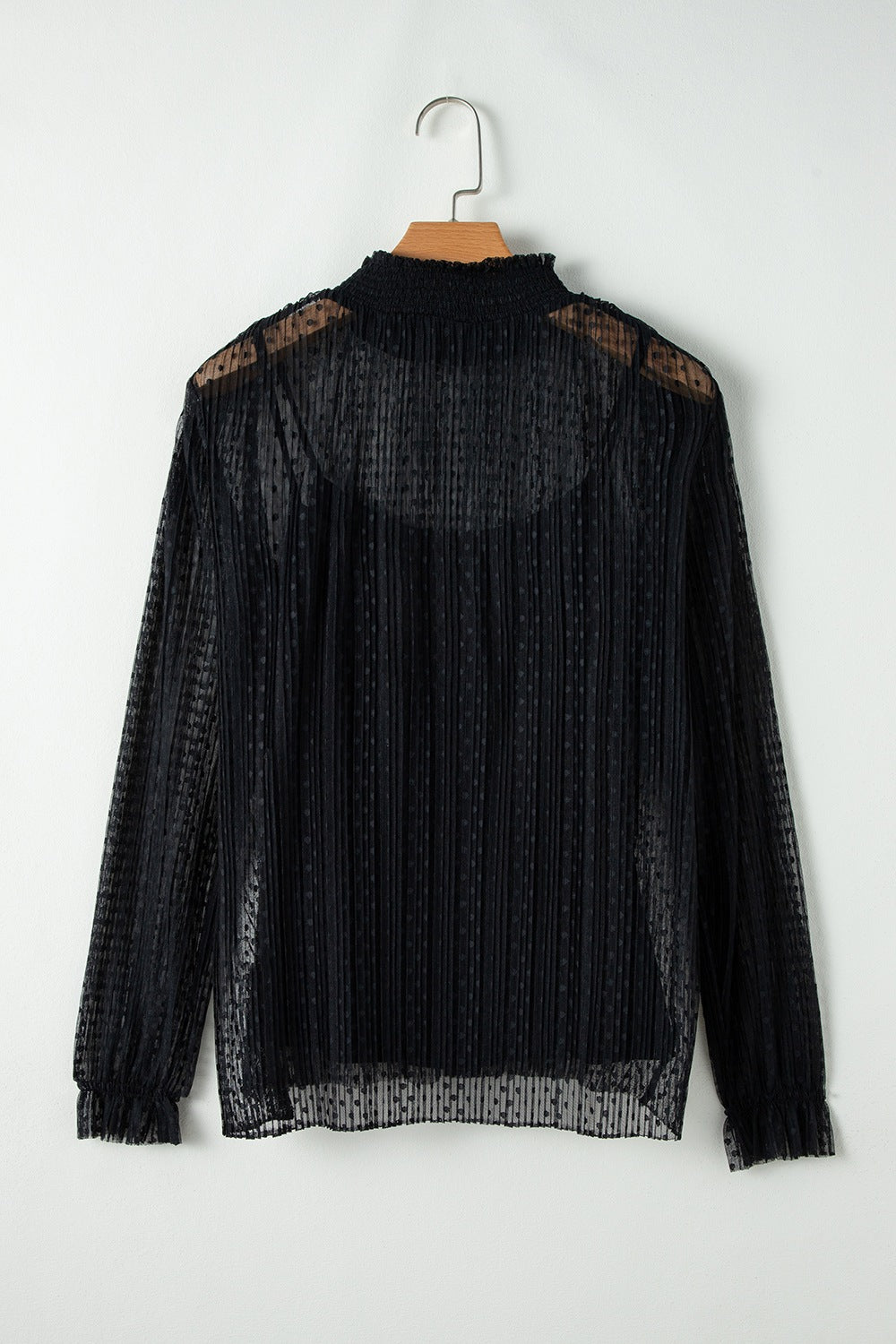 cami and Lace Sheer Mock Neck Long Sleeve Blouse-TOPS / DRESSES-[Adult]-[Female]-2022 Online Blue Zone Planet