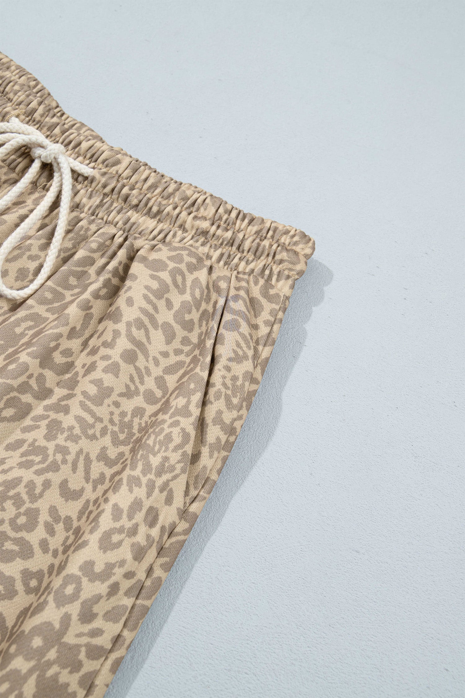 Khaki Leopard Star Print Long Sleeve Loose Casual Two Piece Pants Set-Two Piece Sets/Pant Sets-[Adult]-[Female]-2022 Online Blue Zone Planet