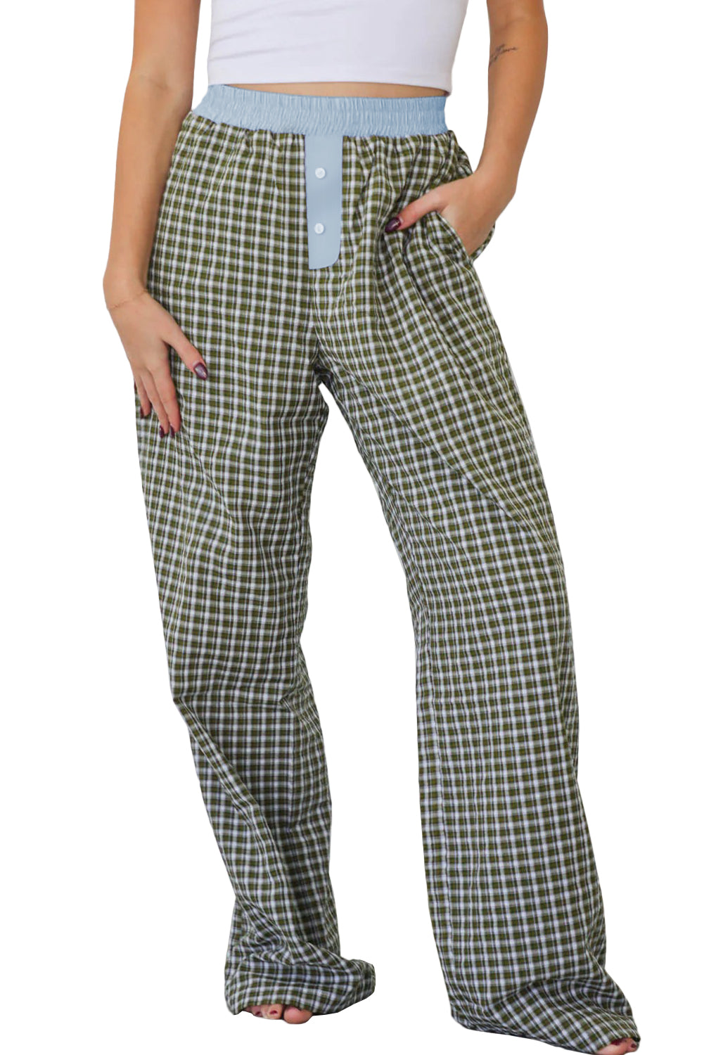Brown Preppy Gingham Boxer Pants-Bottoms/Pants & Culotte-[Adult]-[Female]-2022 Online Blue Zone Planet