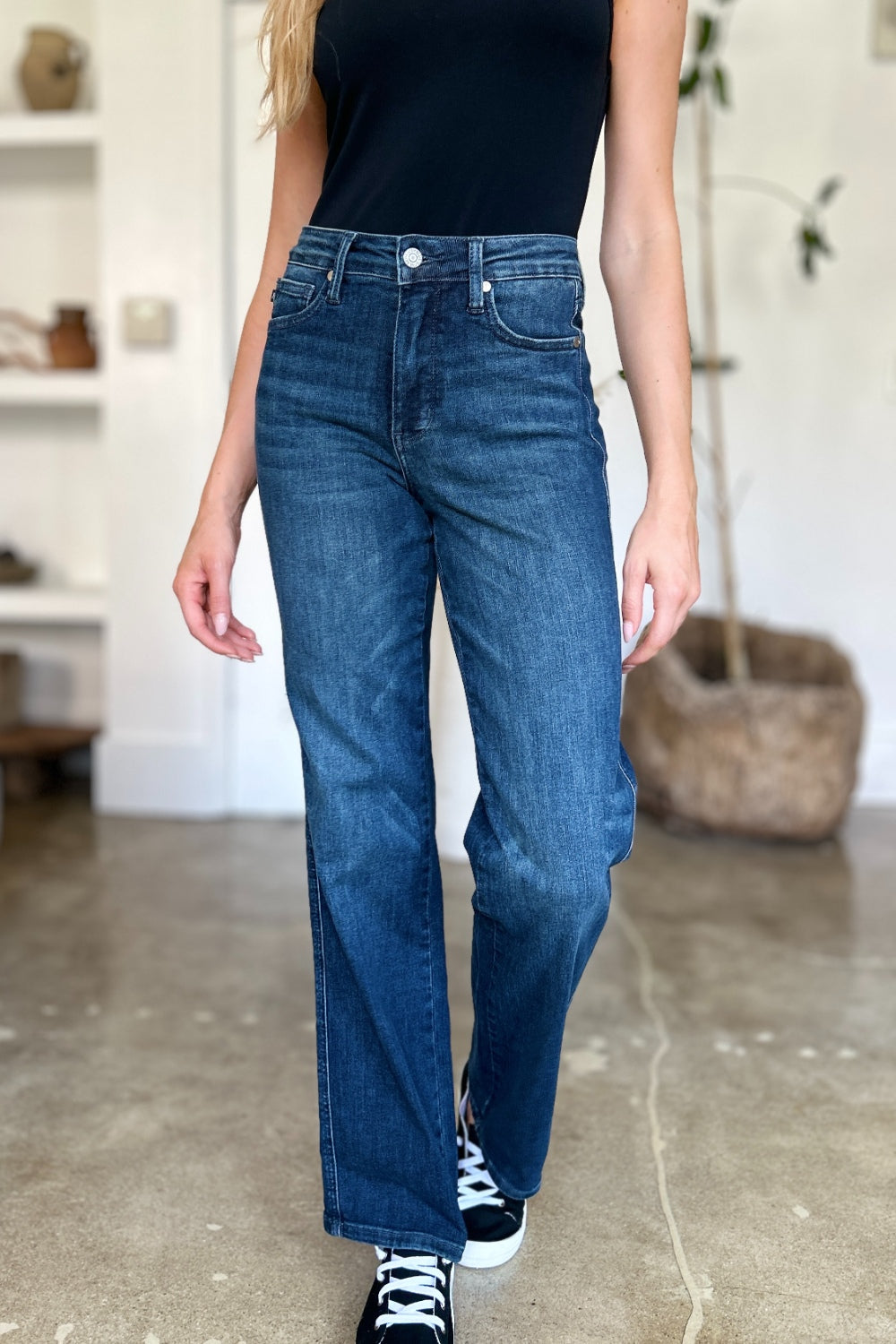 Blue Zone Planet | Judy Blue Full Size Tummy Control Straight Jeans-TOPS / DRESSES-[Adult]-[Female]-2022 Online Blue Zone Planet