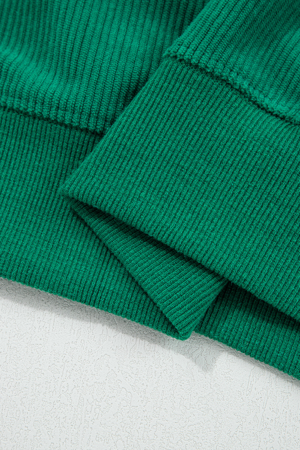 Dark Green Merry Little Thing Corded Letter Graphic Ribbed Loose Sweatshirt-Tops/Sweatshirts & Hoodies-[Adult]-[Female]-2022 Online Blue Zone Planet