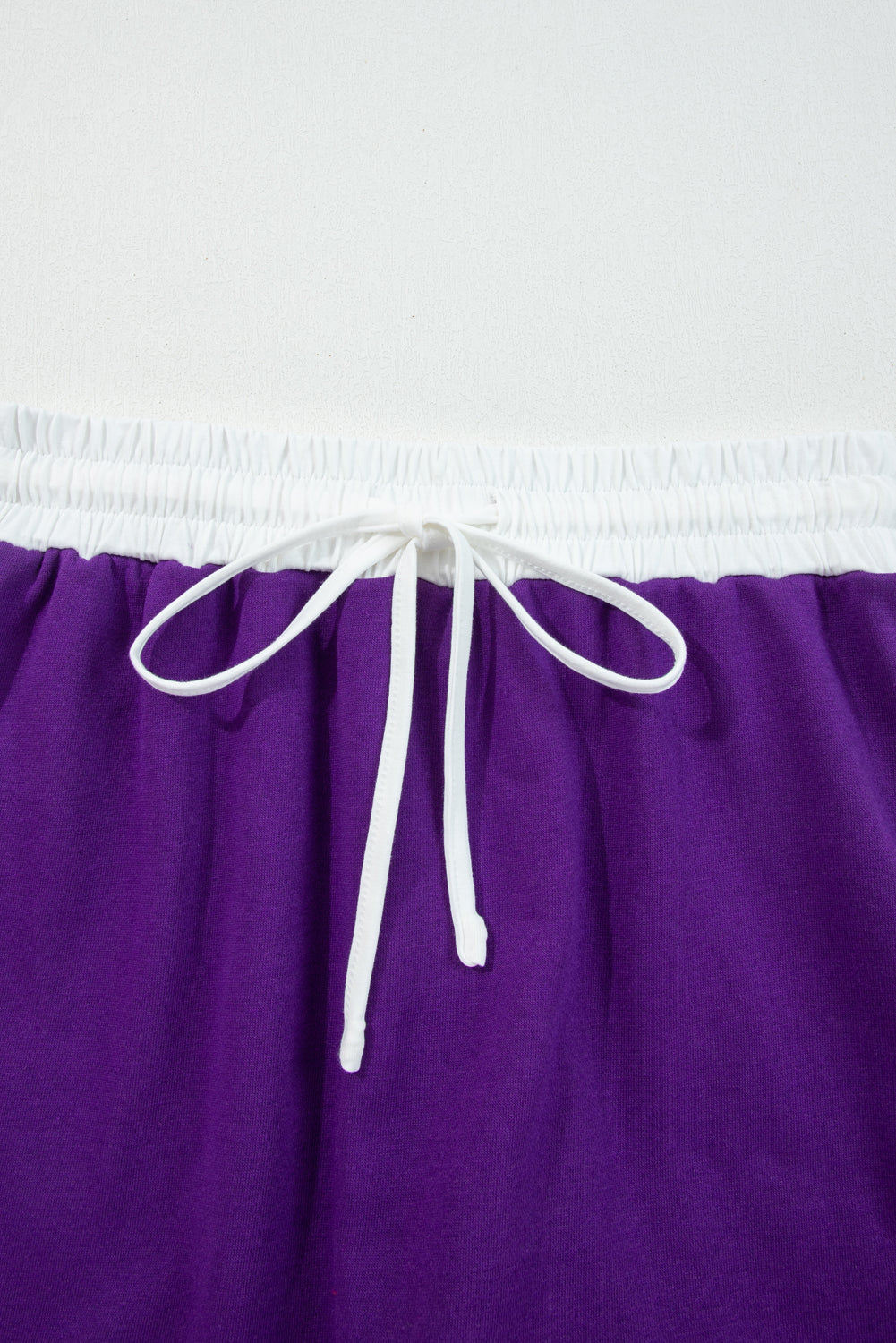 Tillandsia Purple Varsity Stripe Detail Drop Shoulder Pullover Mini Skirt Set-Two Piece Sets/Two Piece Dresses-[Adult]-[Female]-2022 Online Blue Zone Planet