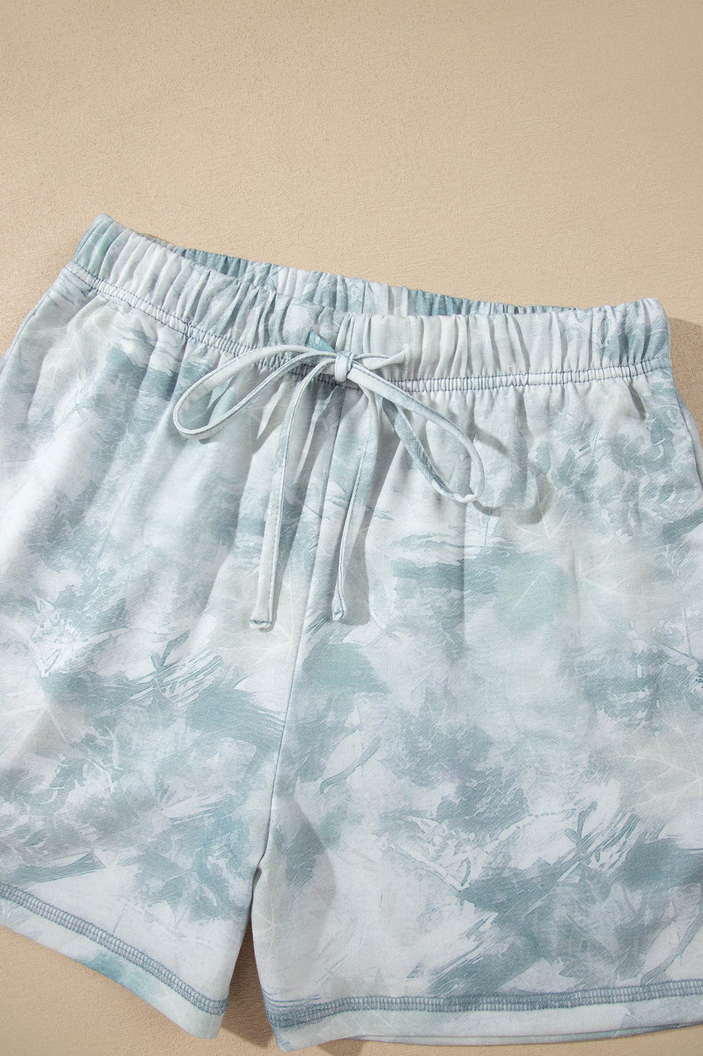Green Casual Camouflage Short Sleeve Elastic Waist 2pcs Set-Two Piece Sets/Short Sets-[Adult]-[Female]-2022 Online Blue Zone Planet