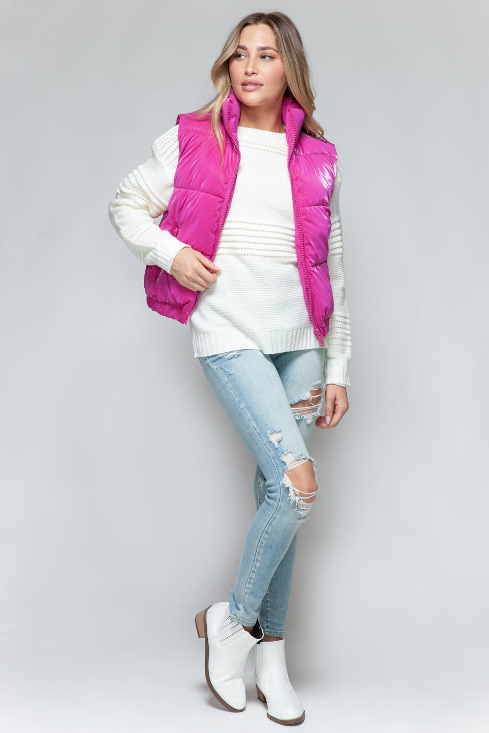 Snobbish Fine Fur Lining Quilted Vest-TOPS / DRESSES-[Adult]-[Female]-2022 Online Blue Zone Planet