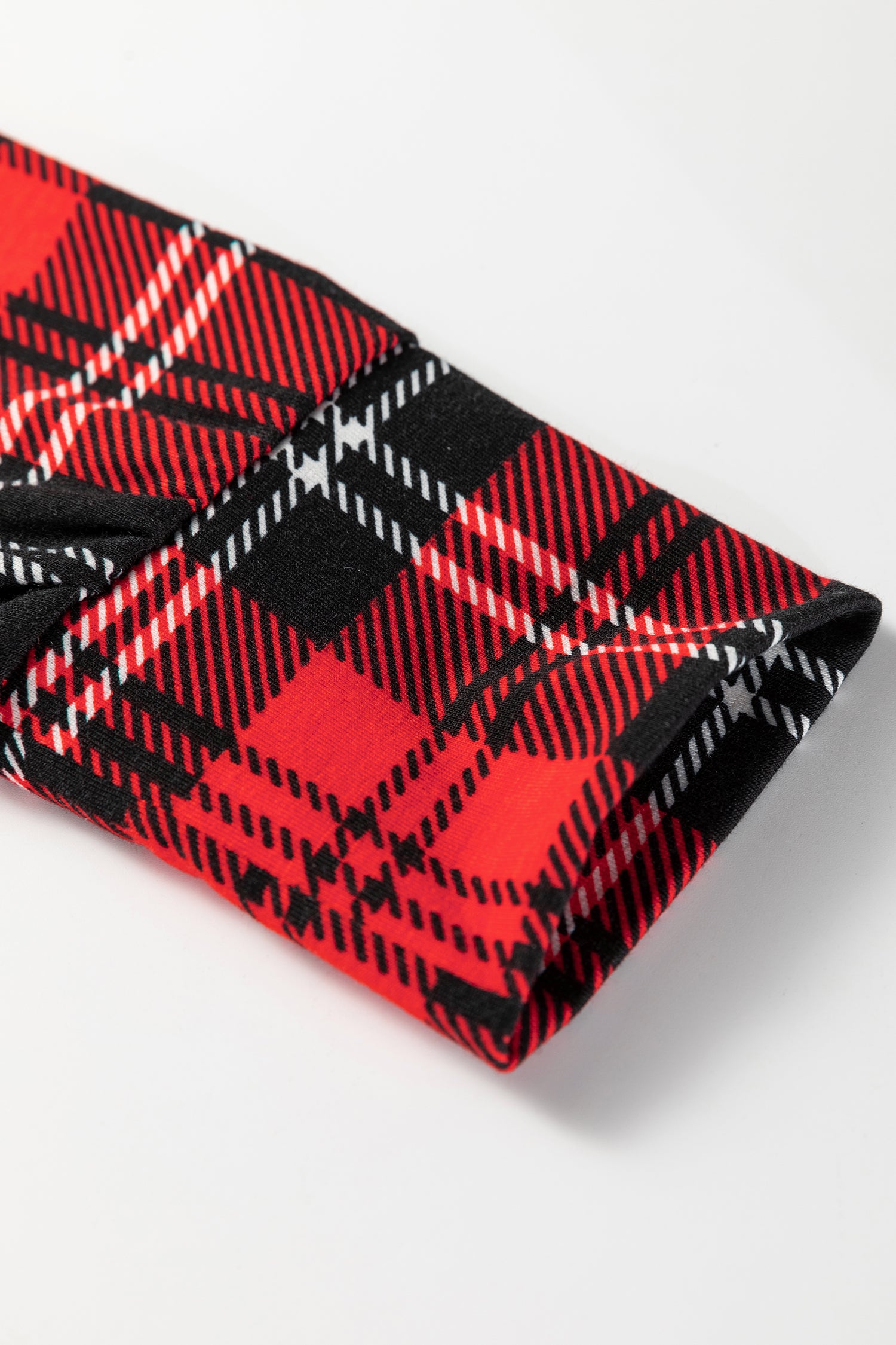 Red Festive Plaid Print Round Neck Long Sleeve and Pants 2 Piece Lounge Set-Loungewear & Sleepwear/Loungewear-[Adult]-[Female]-2022 Online Blue Zone Planet