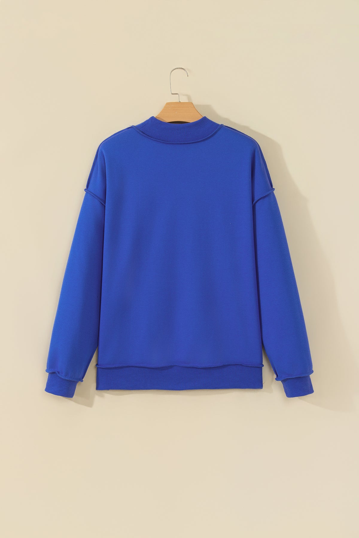 Black Oversize Drop Shoulder Reversible Mock Neck Sweatshirt-Tops/Sweatshirts & Hoodies-[Adult]-[Female]-2022 Online Blue Zone Planet