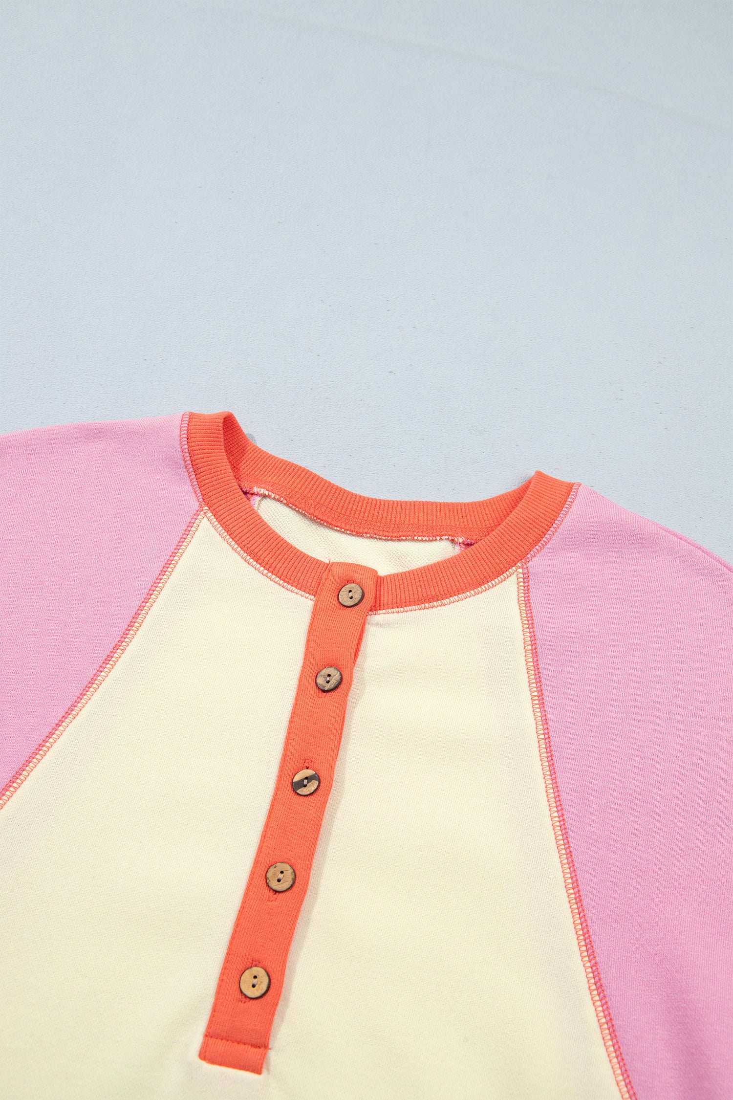 Multicolour Exposed Seam Colorblock Patchwork Pullover Long Sleeve Top-Tops/Long Sleeve Tops-[Adult]-[Female]-2022 Online Blue Zone Planet