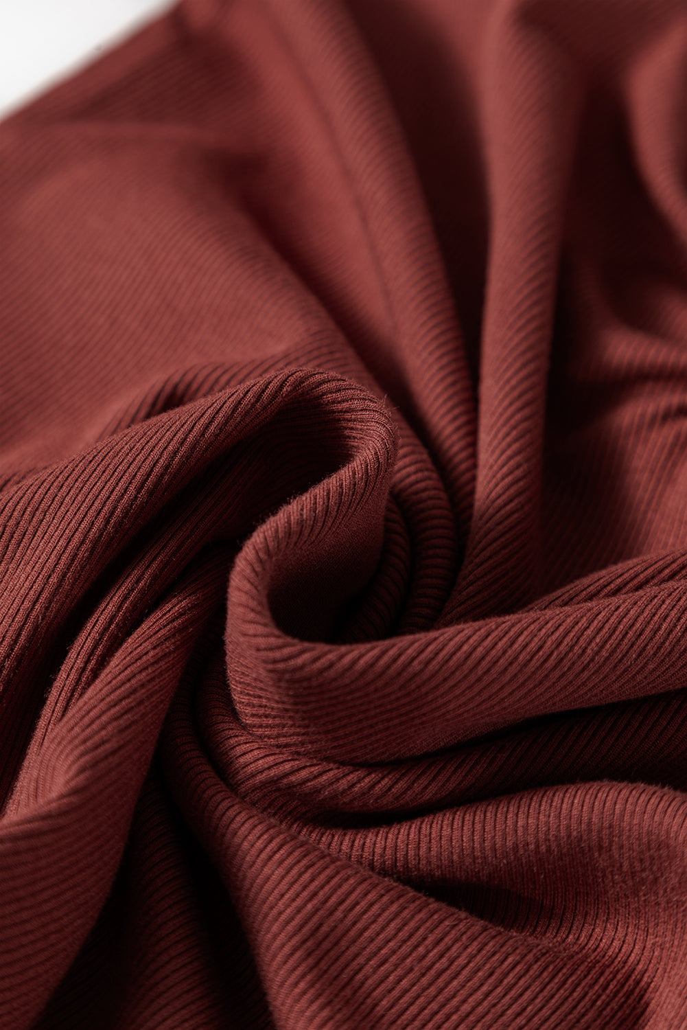 Burgundy Gathered Bust Square Neck Ribbed Fit Long Sleeve Top-Tops/Long Sleeve Tops-[Adult]-[Female]-2022 Online Blue Zone Planet