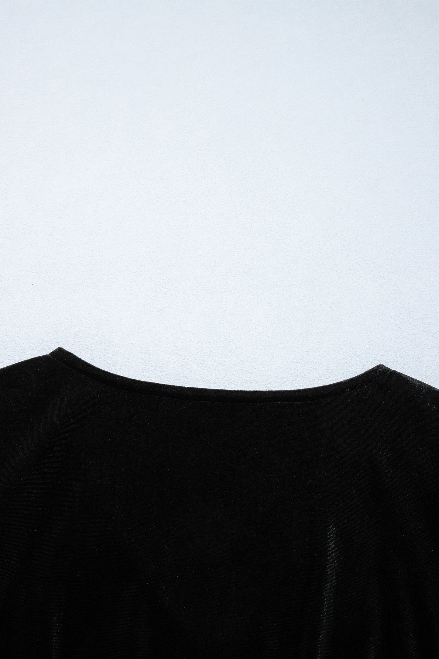 Black V Neck Bow Decoration Peplum Hem Shift Silhouette Short Sleeve Blouse