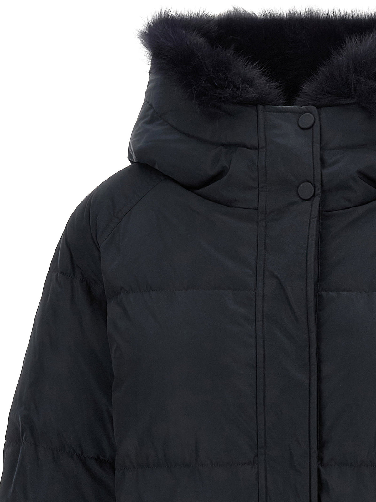 Army Yves Salomon Fox Fur Finishing Down Jacket-Tops / Dresses-[Adult]-[Female]-2022 Online Blue Zone Planet