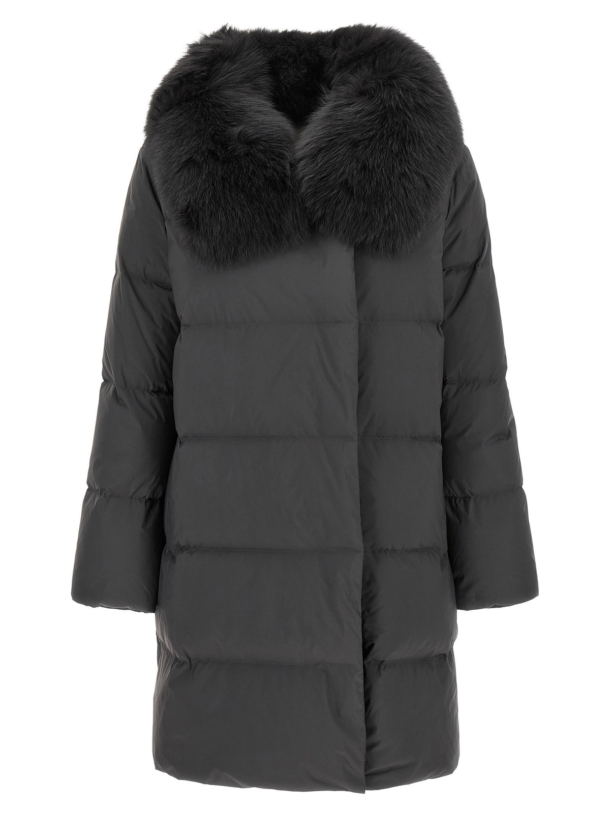 Army Yves Salomon Coat With Mittens-Coats-[Adult]-[Female]-2022 Online Blue Zone Planet
