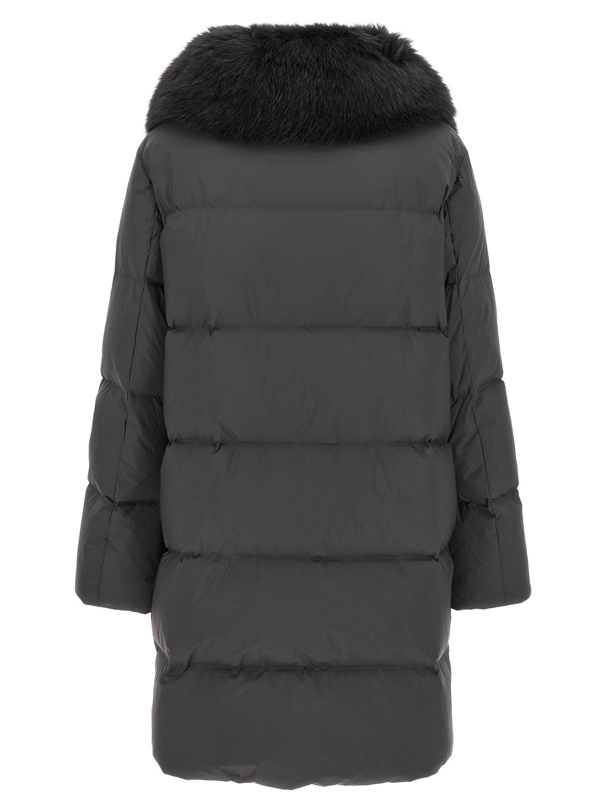 Army Yves Salomon Coat With Mittens-Coats-[Adult]-[Female]-2022 Online Blue Zone Planet