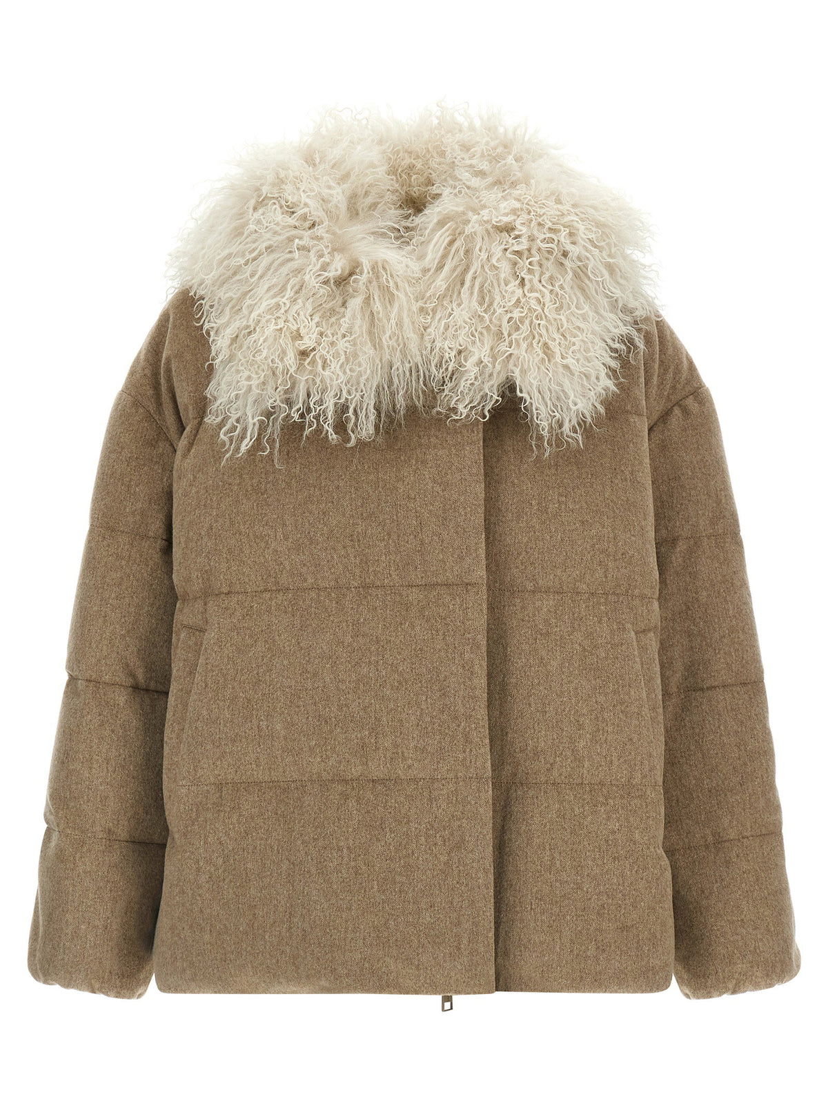 Army Yves Salomon Removable Insert Down Jacket-Jackets-[Adult]-[Female]-2022 Online Blue Zone Planet