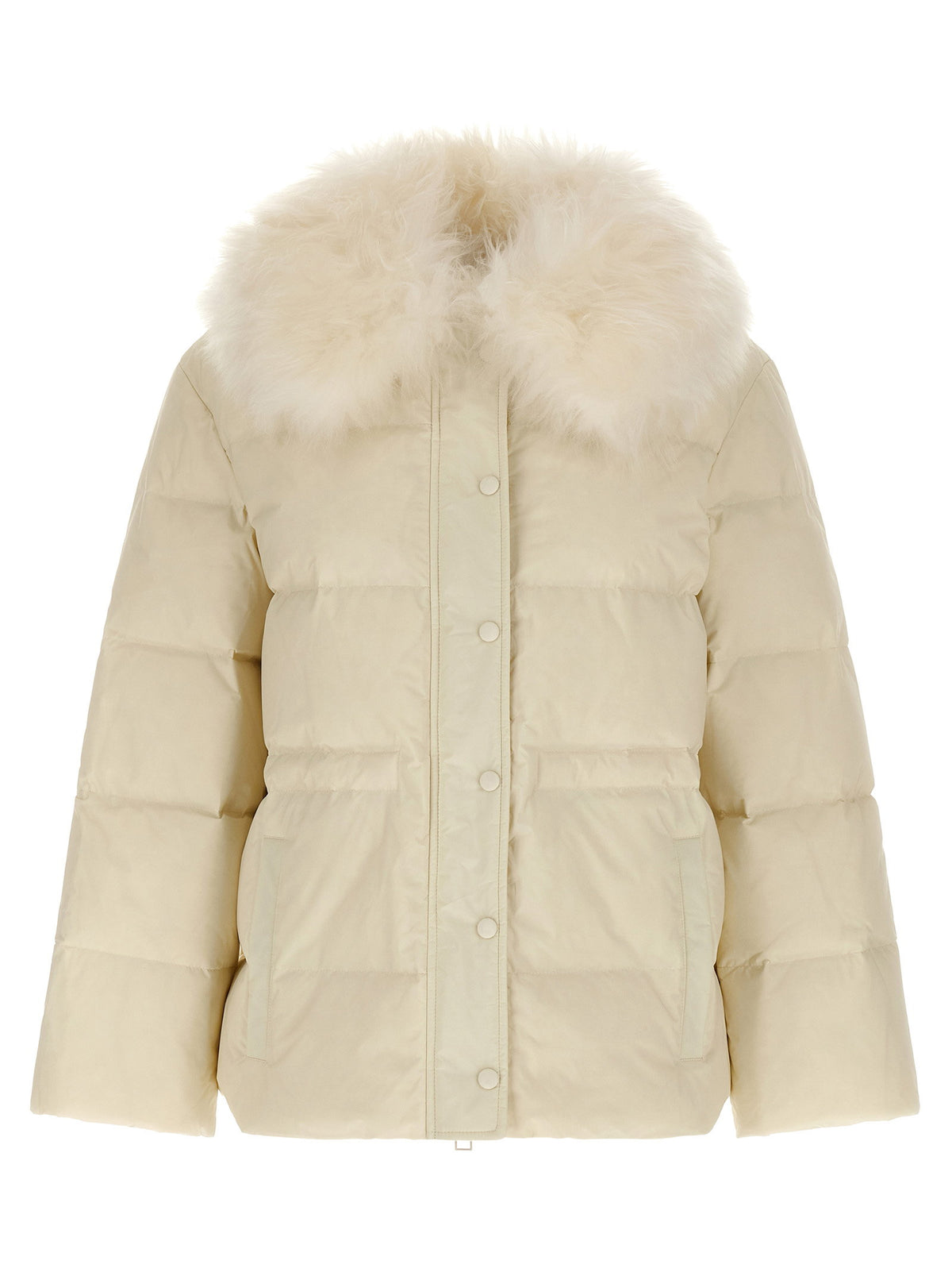 Army Yves Salomon Fur Insert Down Jacket-Jackets-[Adult]-[Female]-40 FR-White-2022 Online Blue Zone Planet