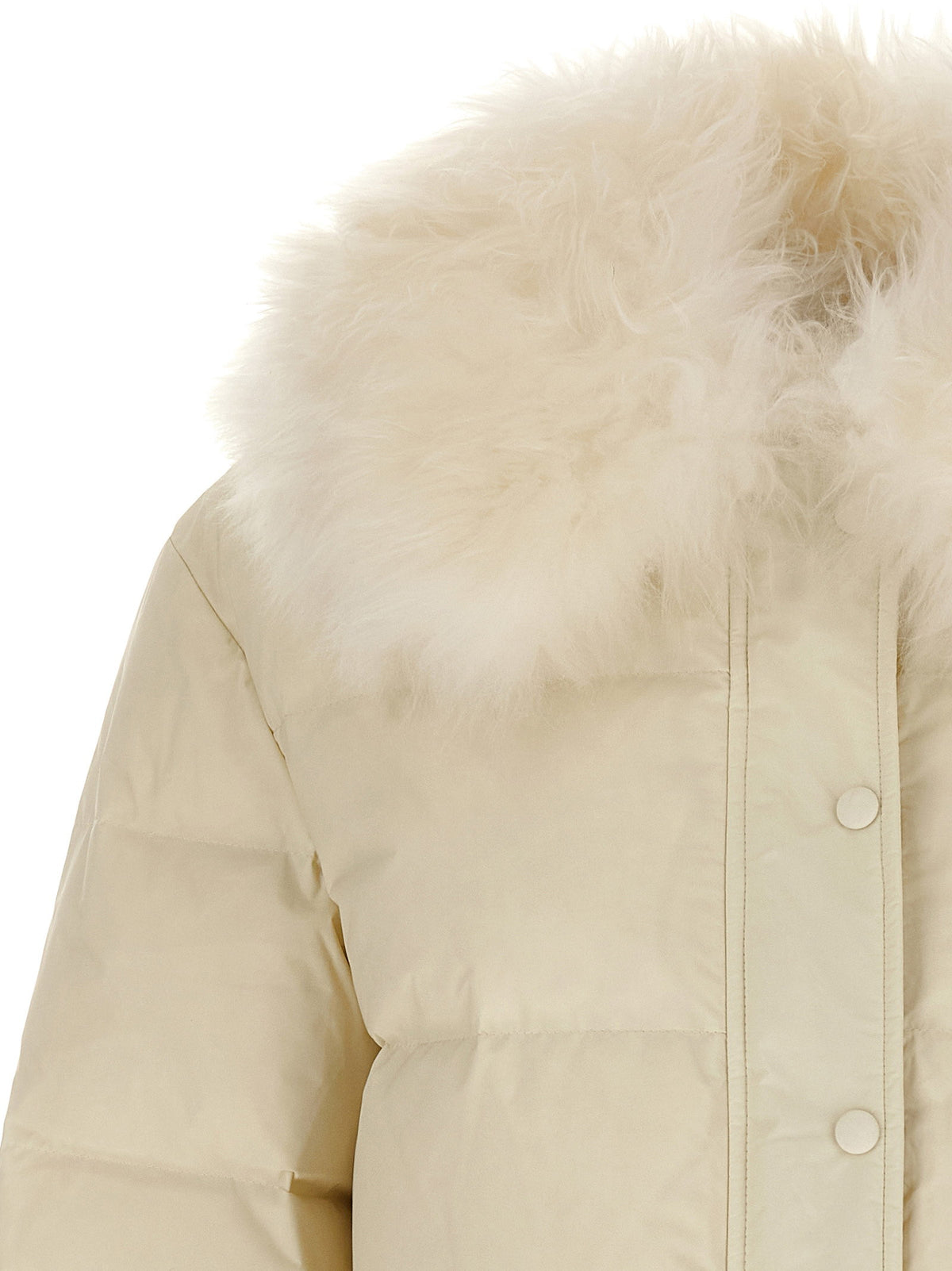 Army Yves Salomon Fur Insert Down Jacket-Jackets-[Adult]-[Female]-2022 Online Blue Zone Planet