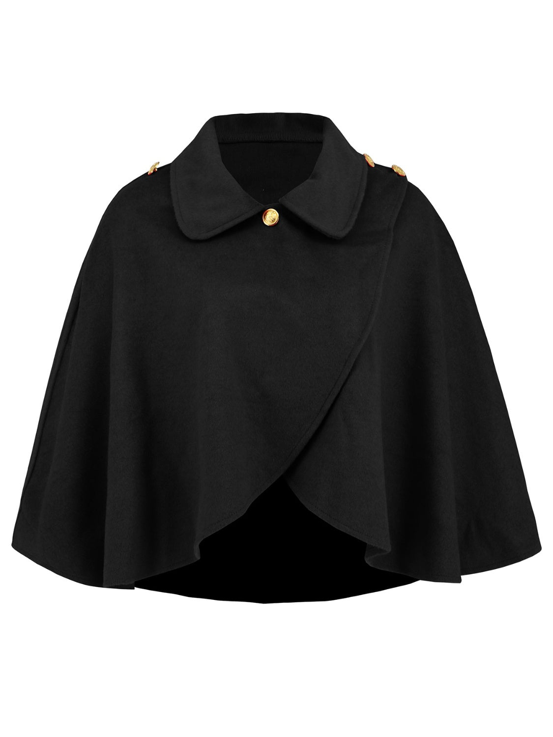 Collared Neck Cropped Cape-TOPS / DRESSES-[Adult]-[Female]-2022 Online Blue Zone Planet