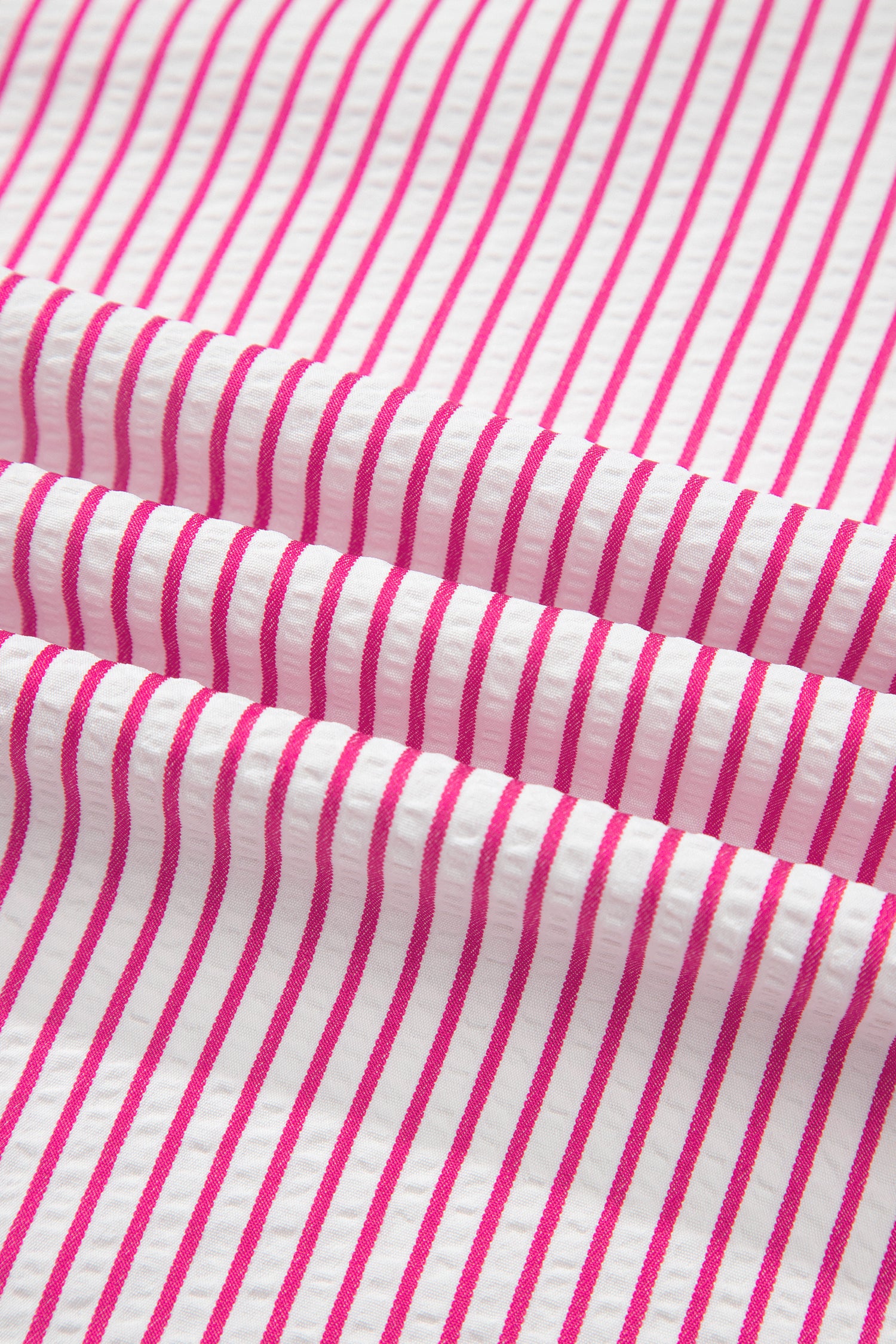 Red Stripe Frilled Detail Half Buttons Short Sleeve Long Dress-TOPS / DRESSES-[Adult]-[Female]-2022 Online Blue Zone Planet
