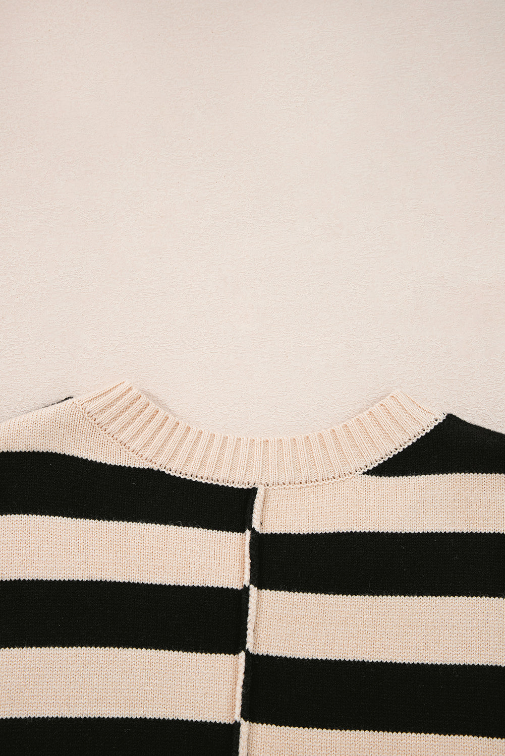 Black Stripe Two in One Knitted Top High Waist Splicing Hem Sweater Dress-TOPS / DRESSES-[Adult]-[Female]-2022 Online Blue Zone Planet