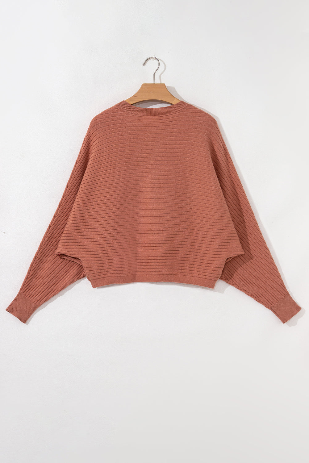 Apricot Pink Wide Rib Knit Button Front Dolman Sleeve Sweater Cardigan-TOPS / DRESSES-[Adult]-[Female]-2022 Online Blue Zone Planet
