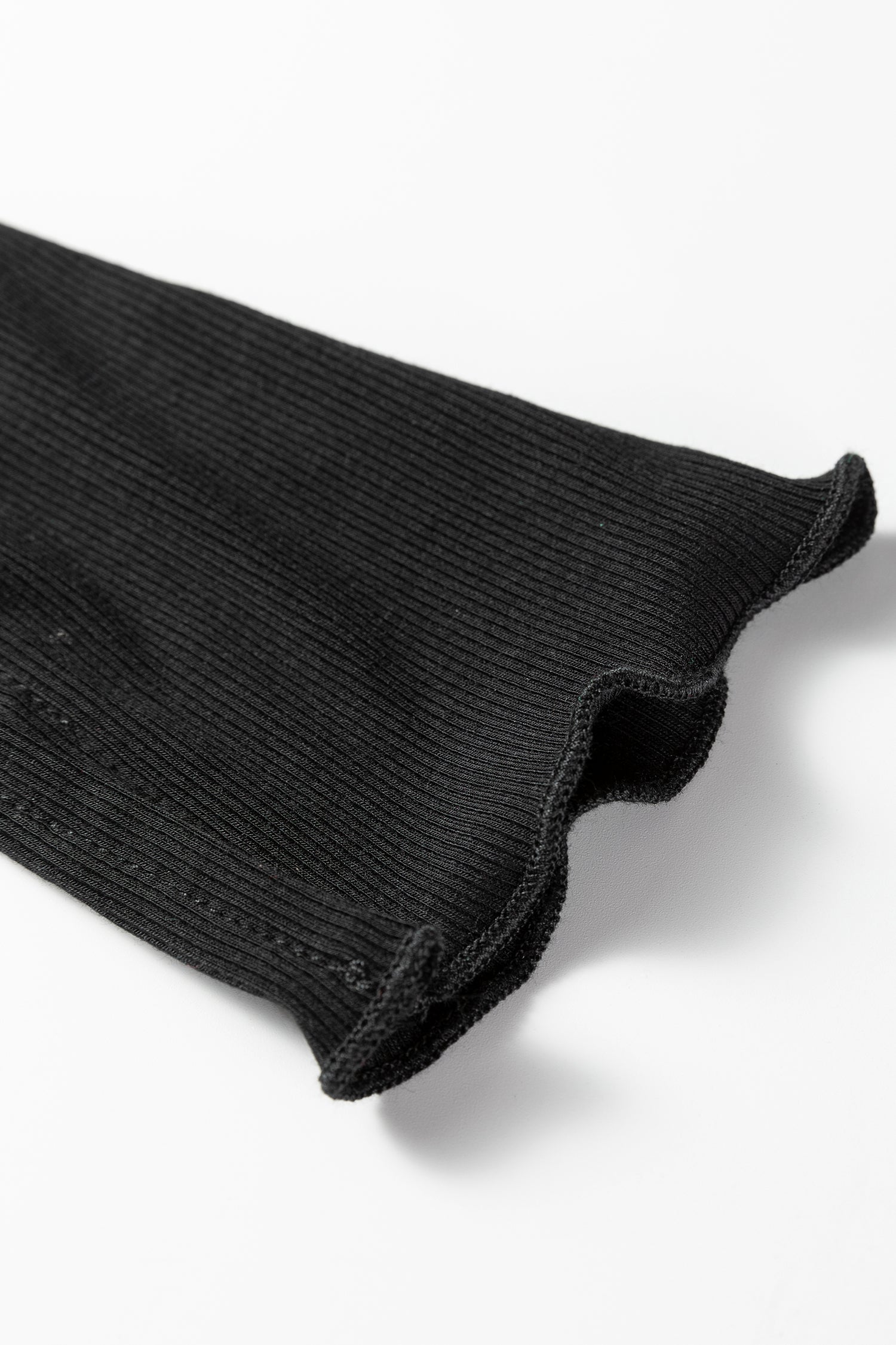 Black Sheer Lace Long Sleeve Slim Henley Top-Tops/Long Sleeve Tops-[Adult]-[Female]-2022 Online Blue Zone Planet