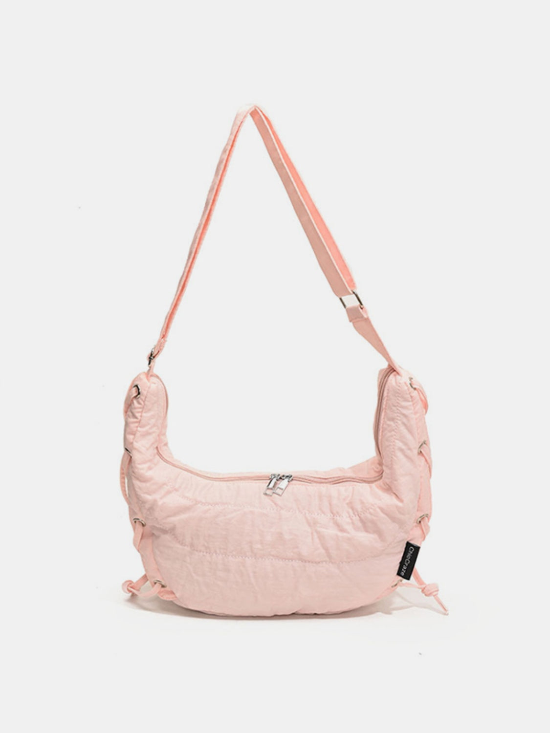 Lace-Up Polyester Crossbody Bag-HANDBAGS-[Adult]-[Female]-Blush Pink-One Size-2022 Online Blue Zone Planet