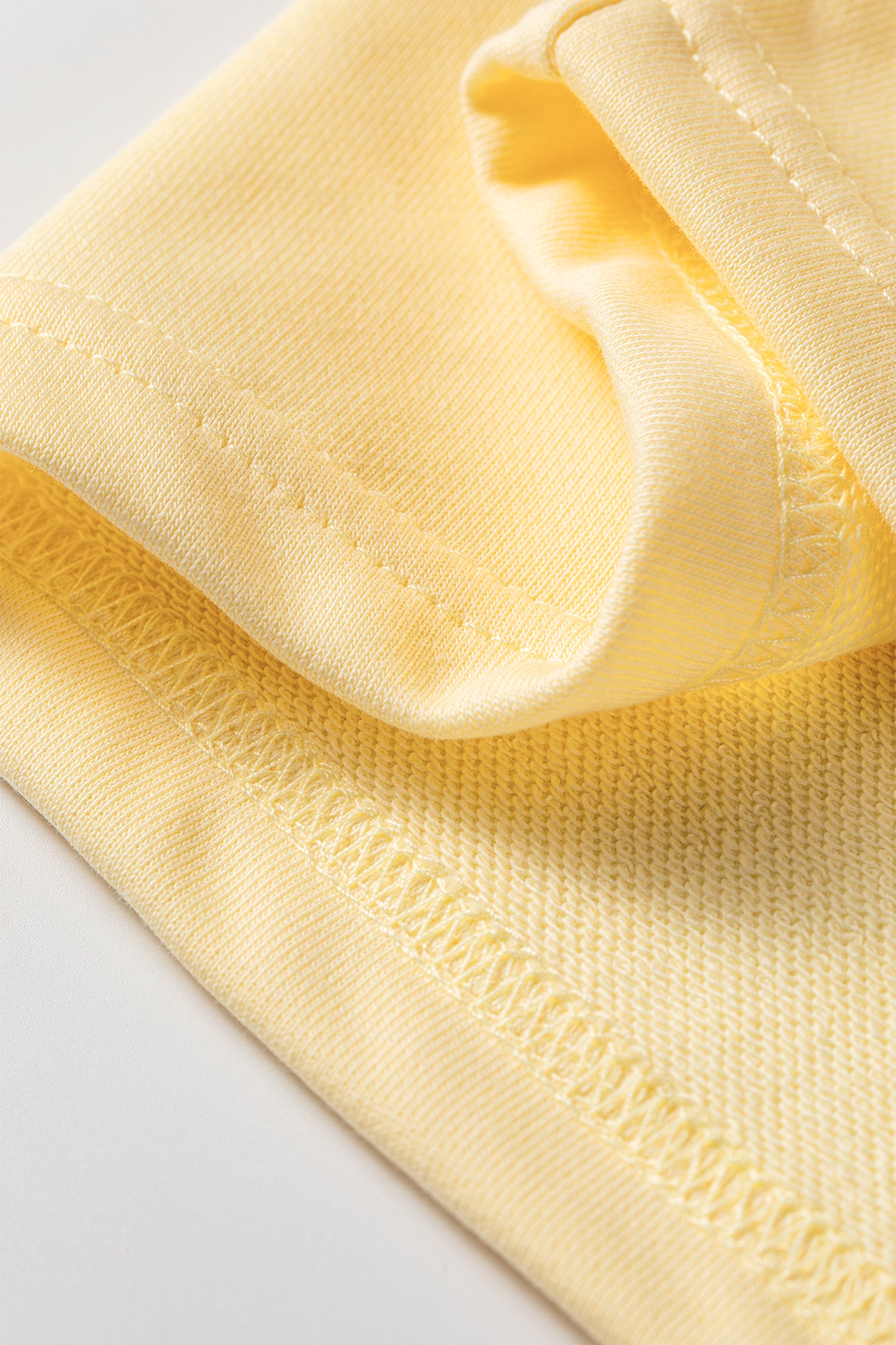 Yellow Cream Solid Color Eyelet Lace Panel Accent Plus Size 2pcs Outfit-Plus Size/Plus Size Loungewear-[Adult]-[Female]-2022 Online Blue Zone Planet