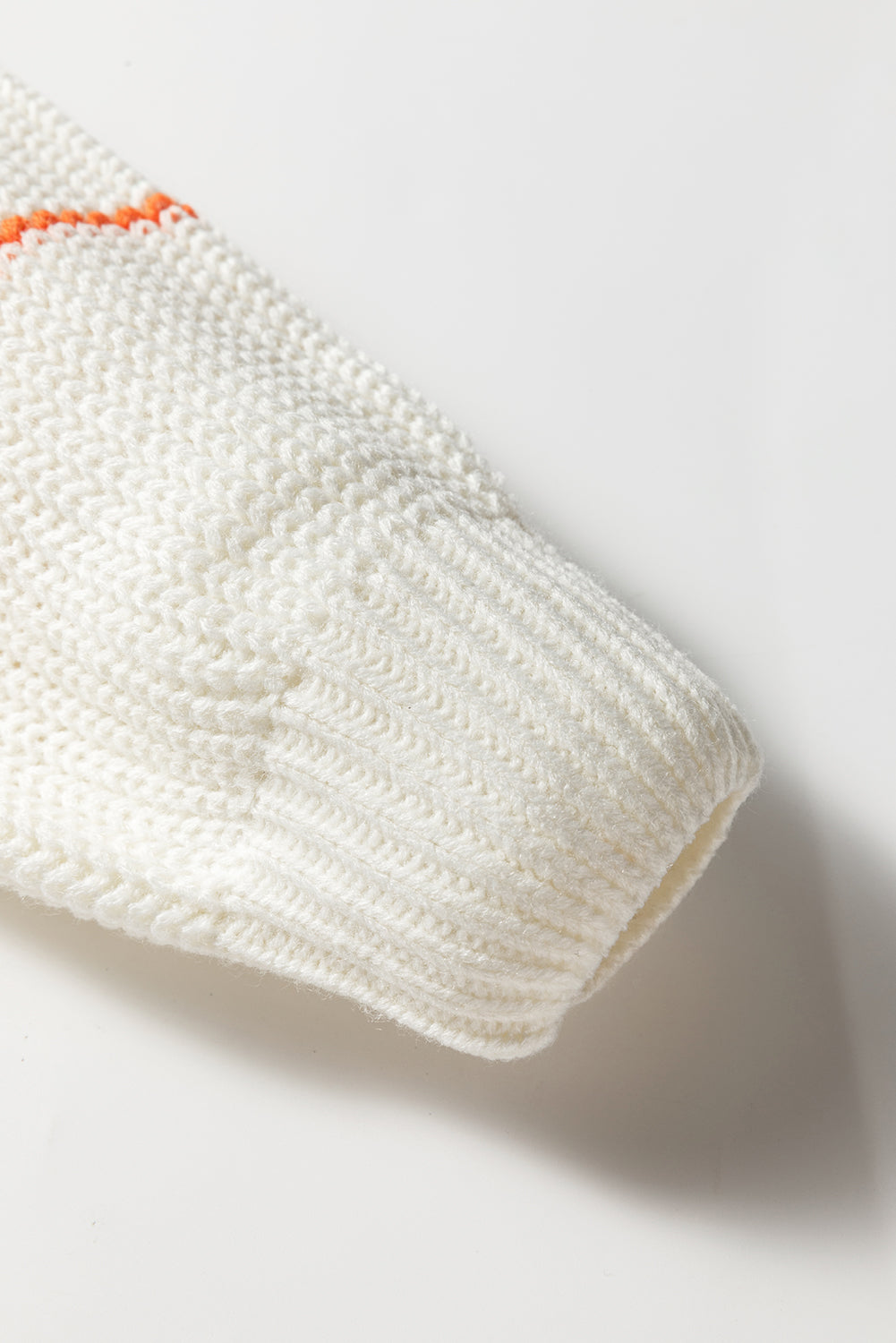 White Colorful Striped Detail V Neck Drop Shoulder Baggy Sweater-TOPS / DRESSES-[Adult]-[Female]-2022 Online Blue Zone Planet