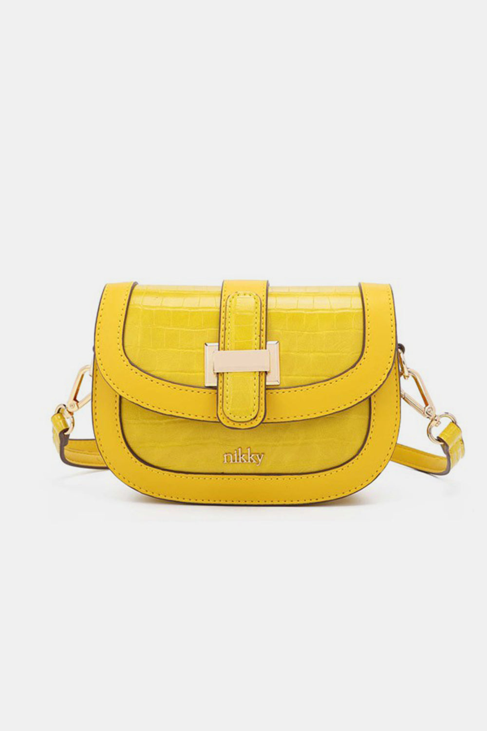 Blue Zone Planet | Nicole Lee USA Croc Embossed Crossbody Bag-TOPS / DRESSES-[Adult]-[Female]-Yellow-One Size-2022 Online Blue Zone Planet