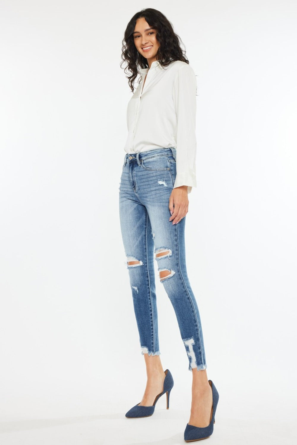 Blue Zone Planet | Kancan High Rise Frayed Ankle Skinny Jeans-TOPS / DRESSES-[Adult]-[Female]-2022 Online Blue Zone Planet