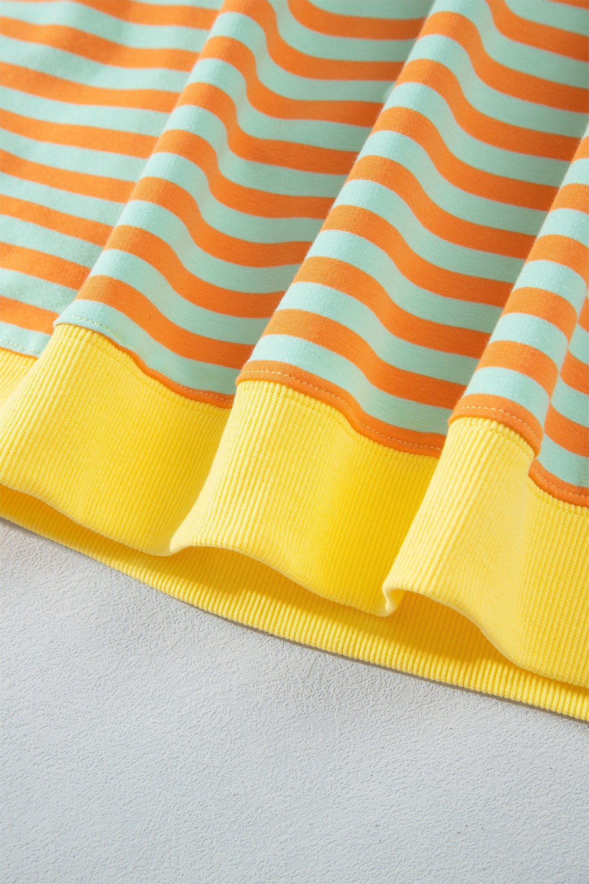 Orange Stripe High Neck Striped Colorblock Tunic Plus Size Sweatshirt-Plus Size/Plus Size Sweatshirts & Hoodies-[Adult]-[Female]-2022 Online Blue Zone Planet