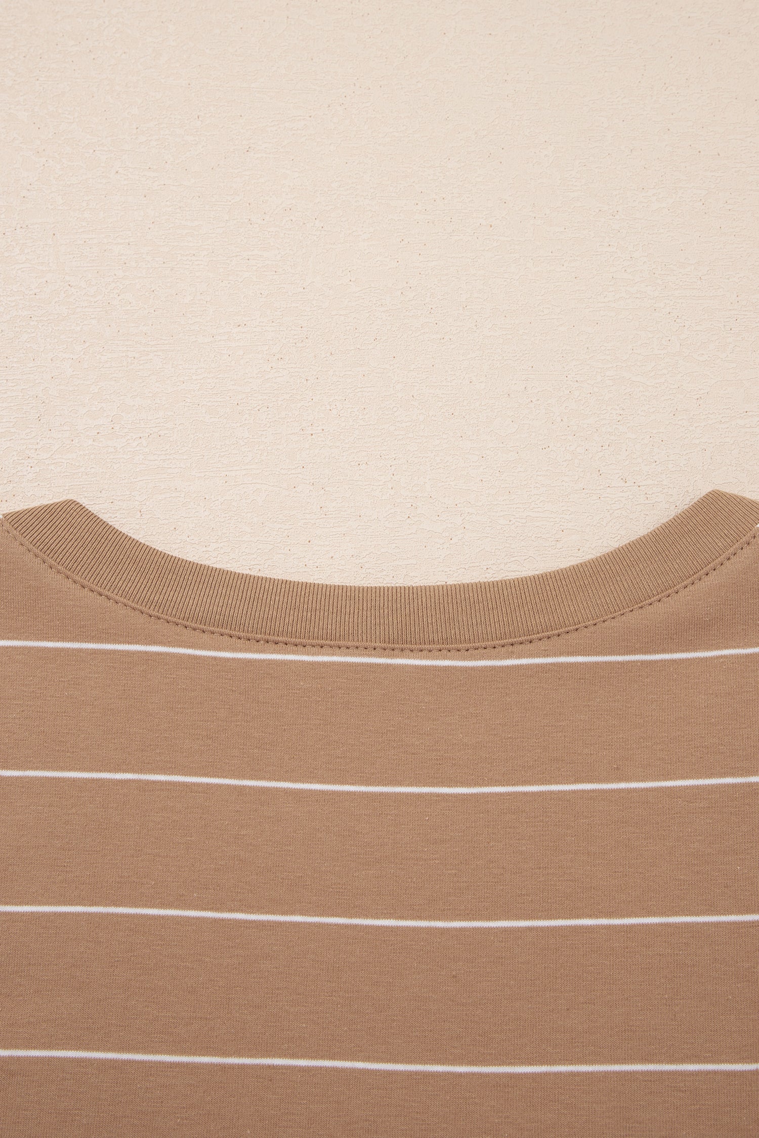 Khaki Stripe Casual Short Sleeve Side Slit Maxi T Shirt Dress-TOPS / DRESSES-[Adult]-[Female]-2022 Online Blue Zone Planet