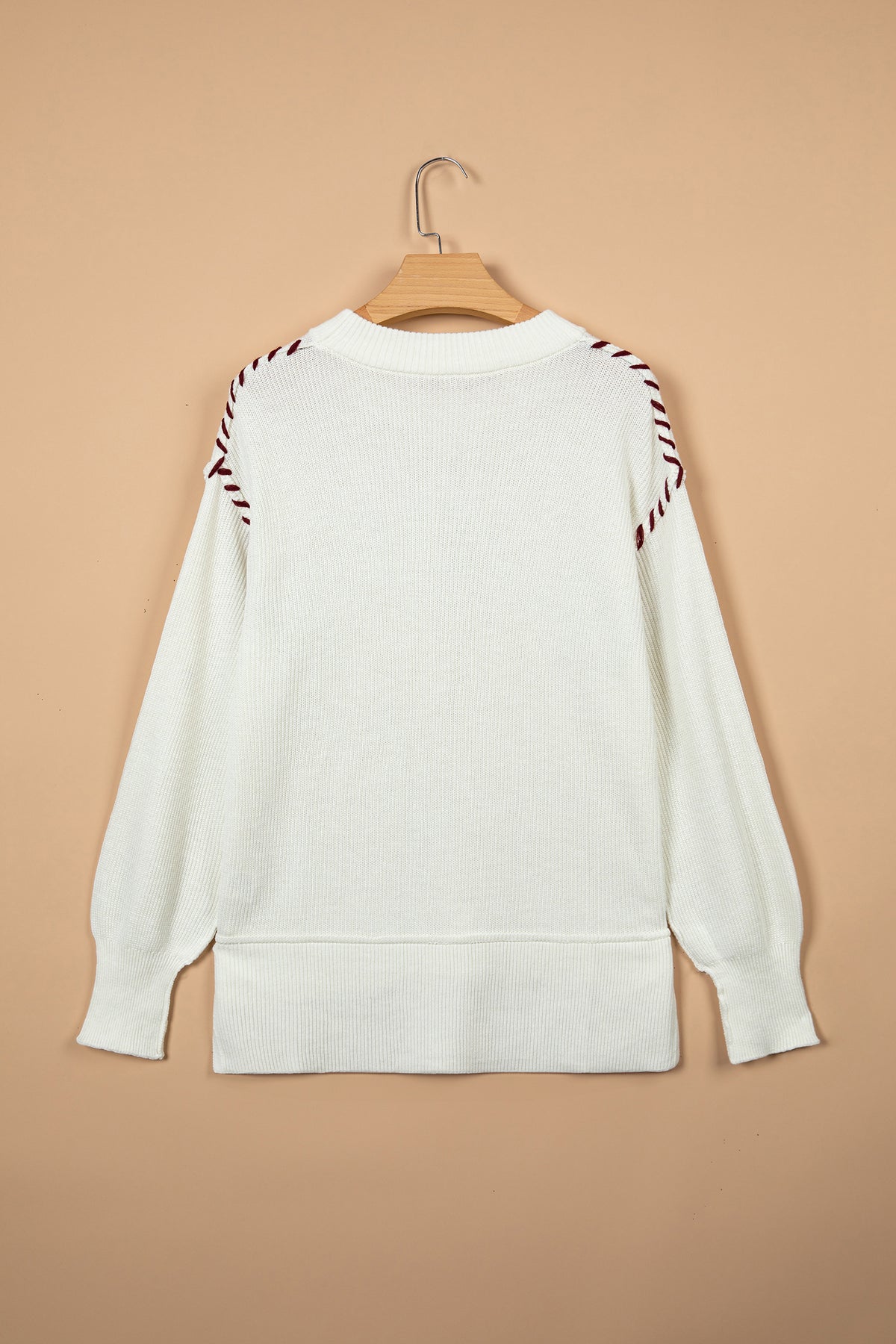Beige Drop Shoulder Game Day Letter Print Pullover Sweater-TOPS / DRESSES-[Adult]-[Female]-2022 Online Blue Zone Planet