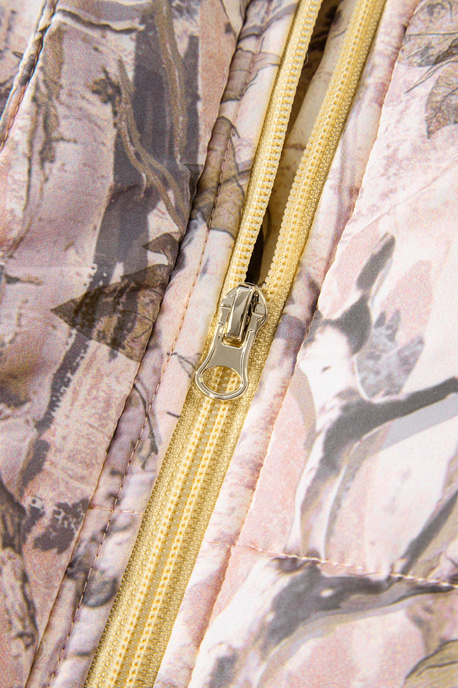 Brown Camo Leaf Print Winter Puffer Vest-TOPS / DRESSES-[Adult]-[Female]-2022 Online Blue Zone Planet