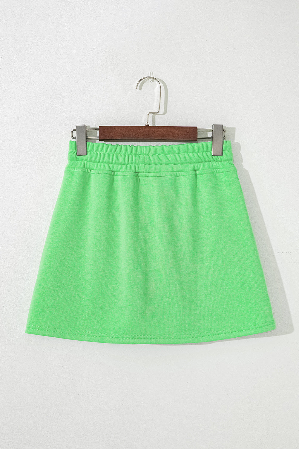 Light Green French Terry Drawstring Mini Skort With Pockets-Bottoms/Skirts & Petticoat-[Adult]-[Female]-2022 Online Blue Zone Planet
