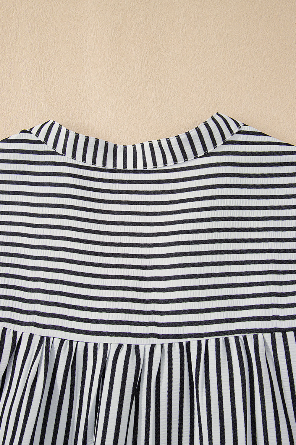 Black Stripe Buttoned V Neck Pocketed Plus Size Mini Dress-Plus Size Dresses-[Adult]-[Female]-2022 Online Blue Zone Planet