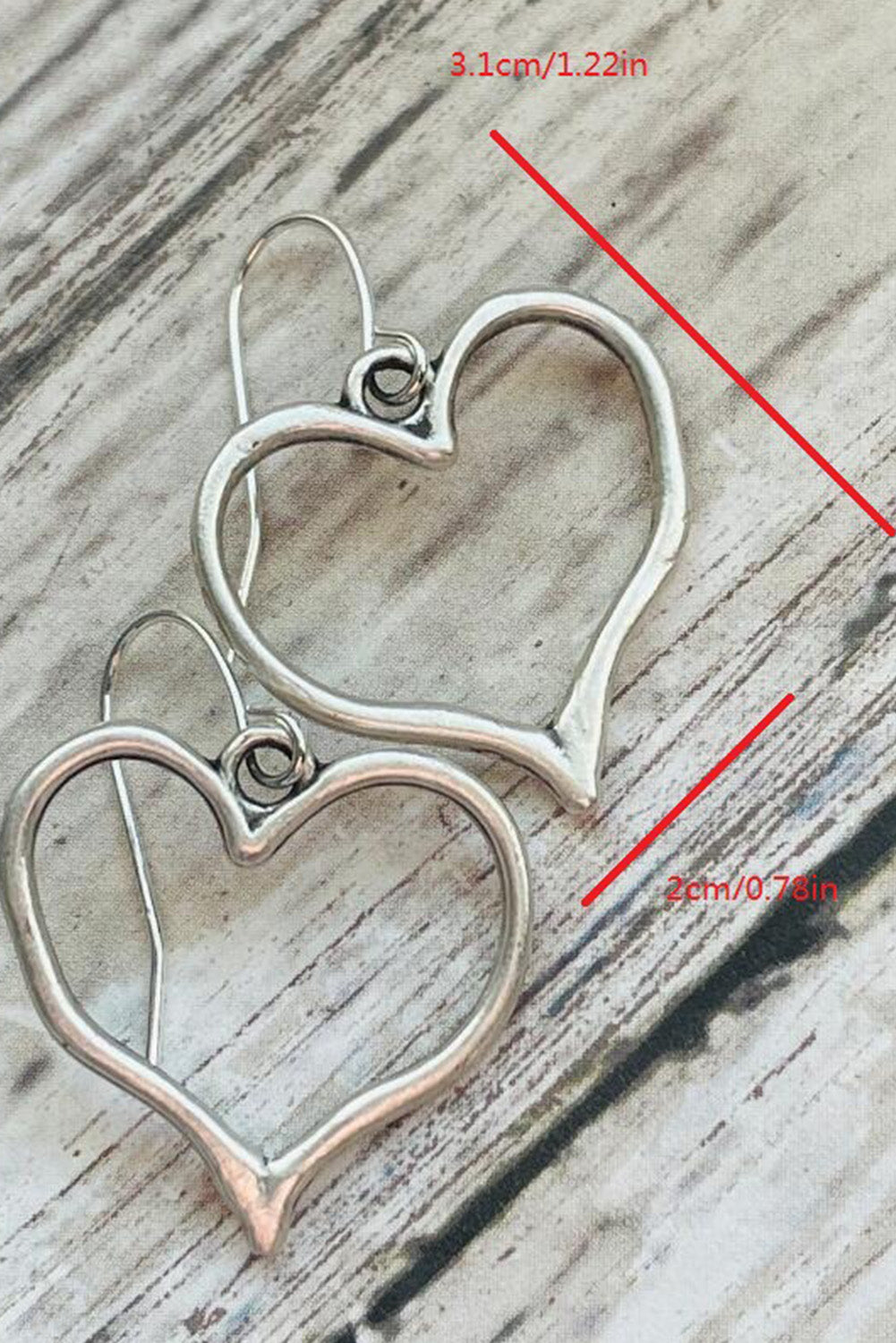 Silvery Heart Shape Hook Drop Earrings-Accessories/Jewelry-[Adult]-[Female]-2022 Online Blue Zone Planet