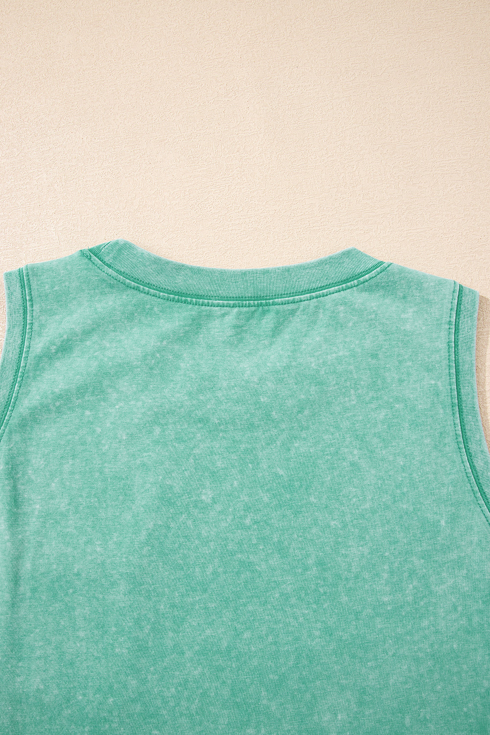 Sea Green Mineral Wash Patched Chest Pocket Casual Tank Top-Tops/Tank Tops-[Adult]-[Female]-2022 Online Blue Zone Planet