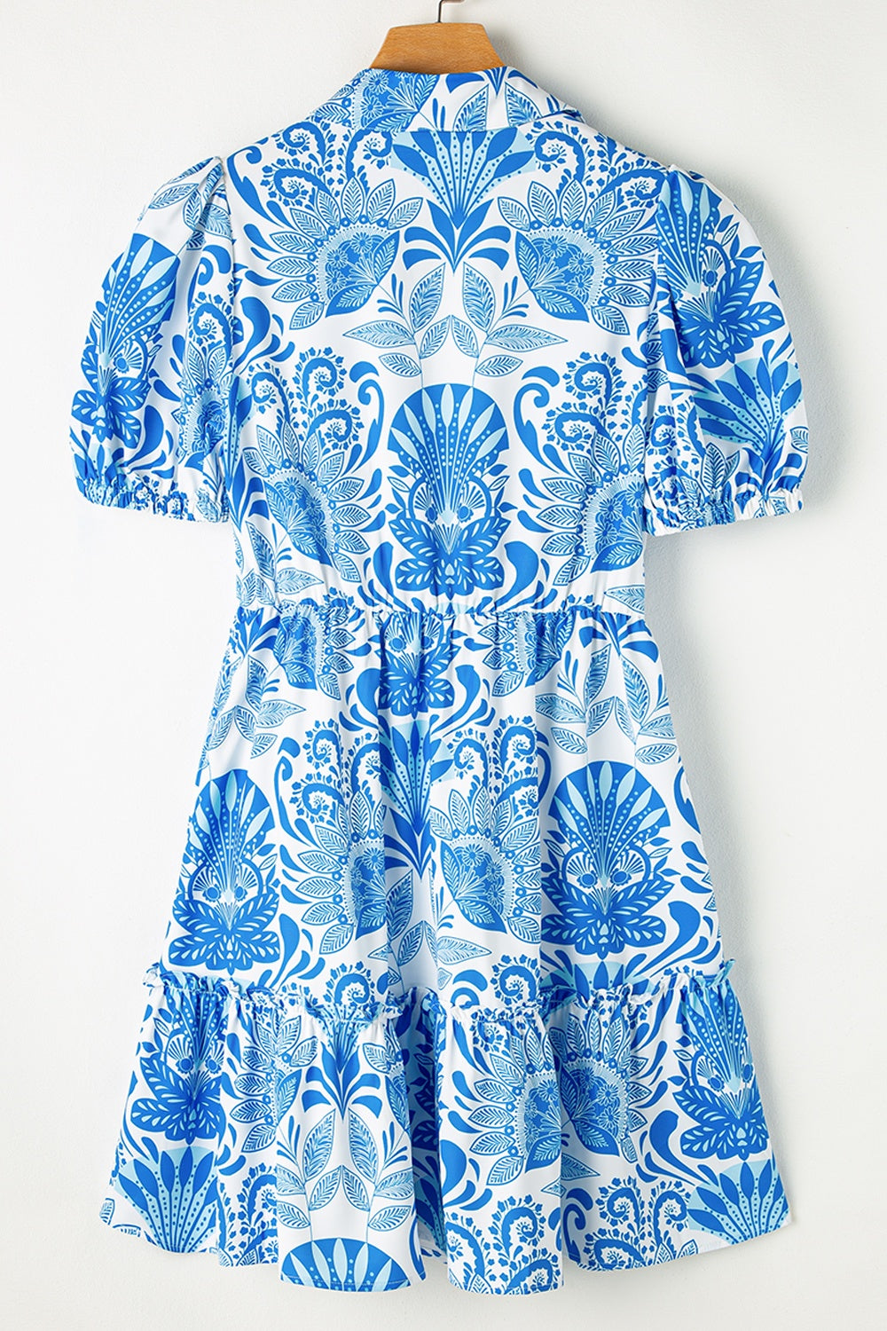 Blue Zone Planet | Tiered Printed Short Sleeve Mini Dress-TOPS / DRESSES-[Adult]-[Female]-2022 Online Blue Zone Planet