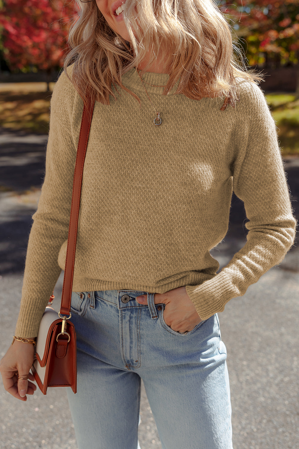 Straw Yellow Brushed Knit Casual Fitted Sweater-TOPS / DRESSES-[Adult]-[Female]-Straw Yellow-S-2022 Online Blue Zone Planet