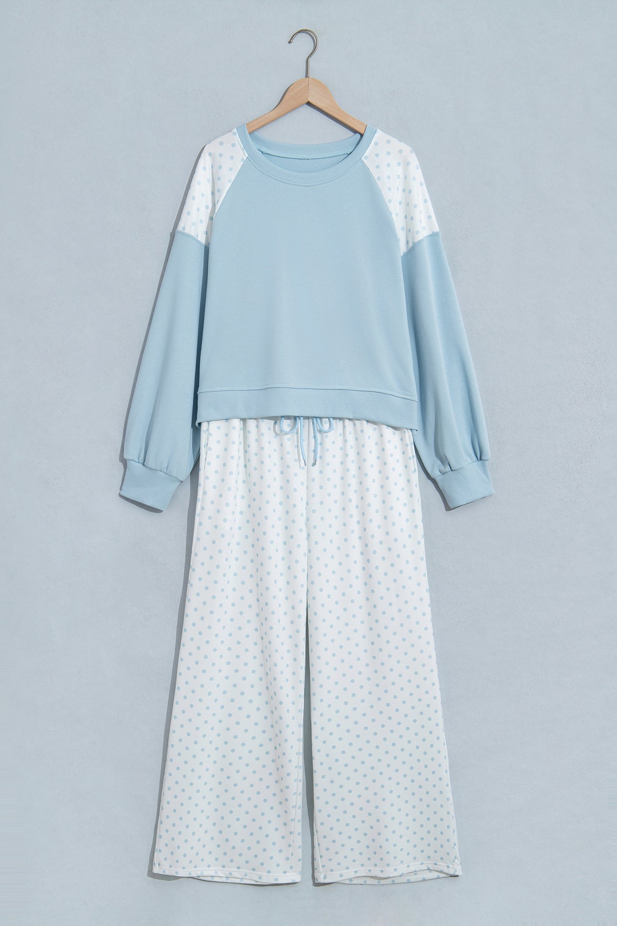 Khaki Polka Dot Patchwork Colorblock Long Sleeve Casual Two Piece Pants Set-Two Piece Sets/Pant Sets-[Adult]-[Female]-2022 Online Blue Zone Planet