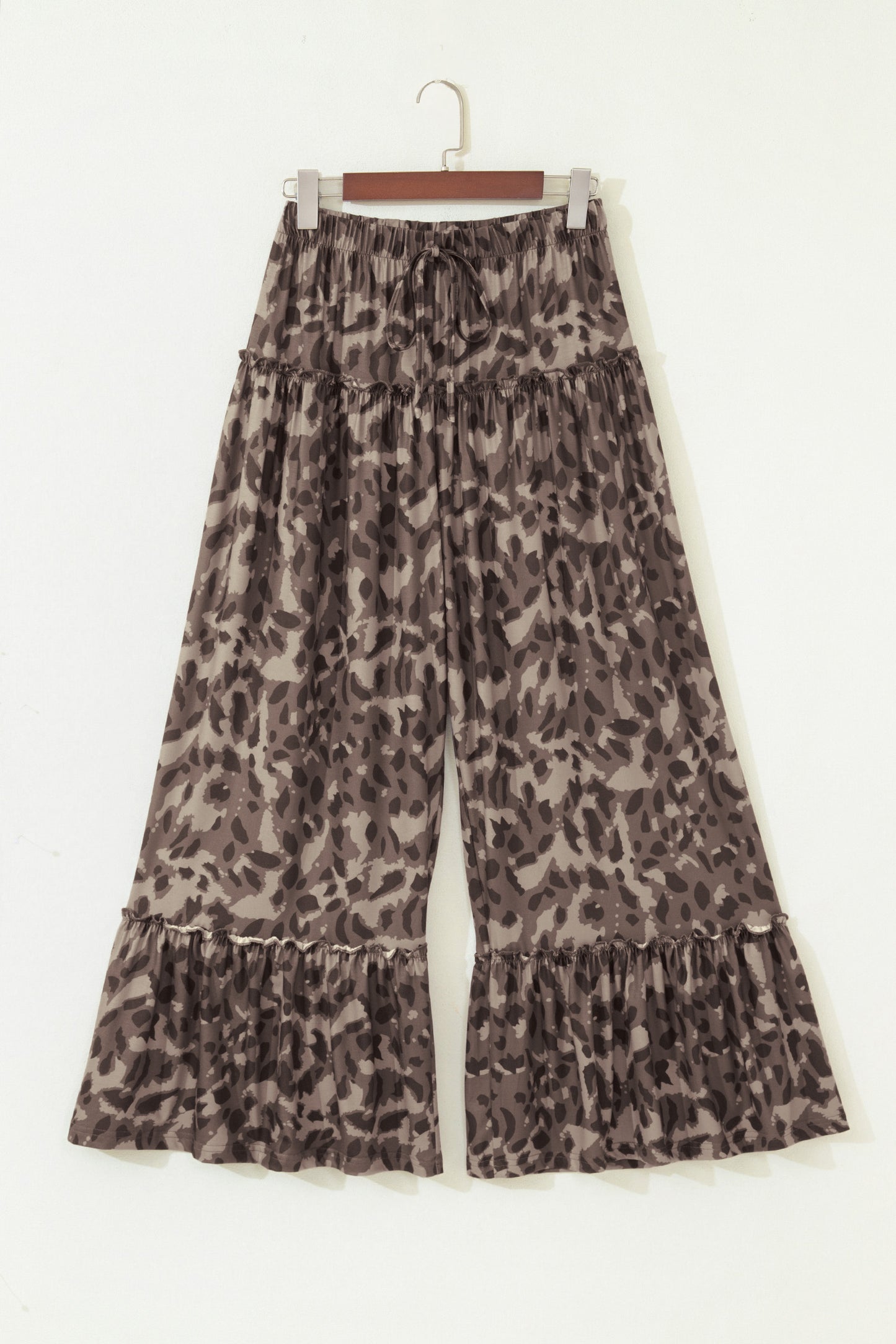 Multicolour Camo Print Wide Leg Casual Pants-Bottoms/Pants & Culotte-[Adult]-[Female]-2022 Online Blue Zone Planet