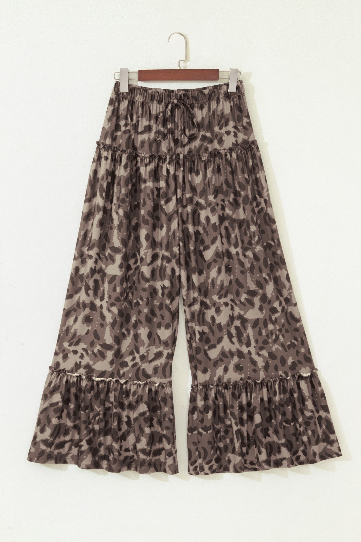 Multicolour Camo Print Wide Leg Casual Pants-Bottoms/Pants & Culotte-[Adult]-[Female]-2022 Online Blue Zone Planet