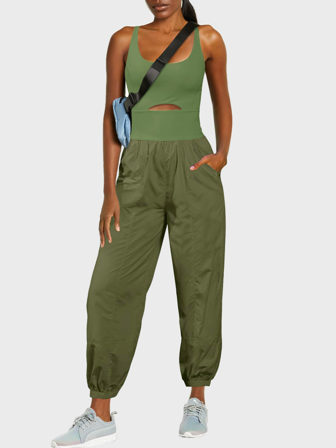 Cutout Scoop Neck Wide Strap Jumpsuit-TOPS / DRESSES-[Adult]-[Female]-2022 Online Blue Zone Planet