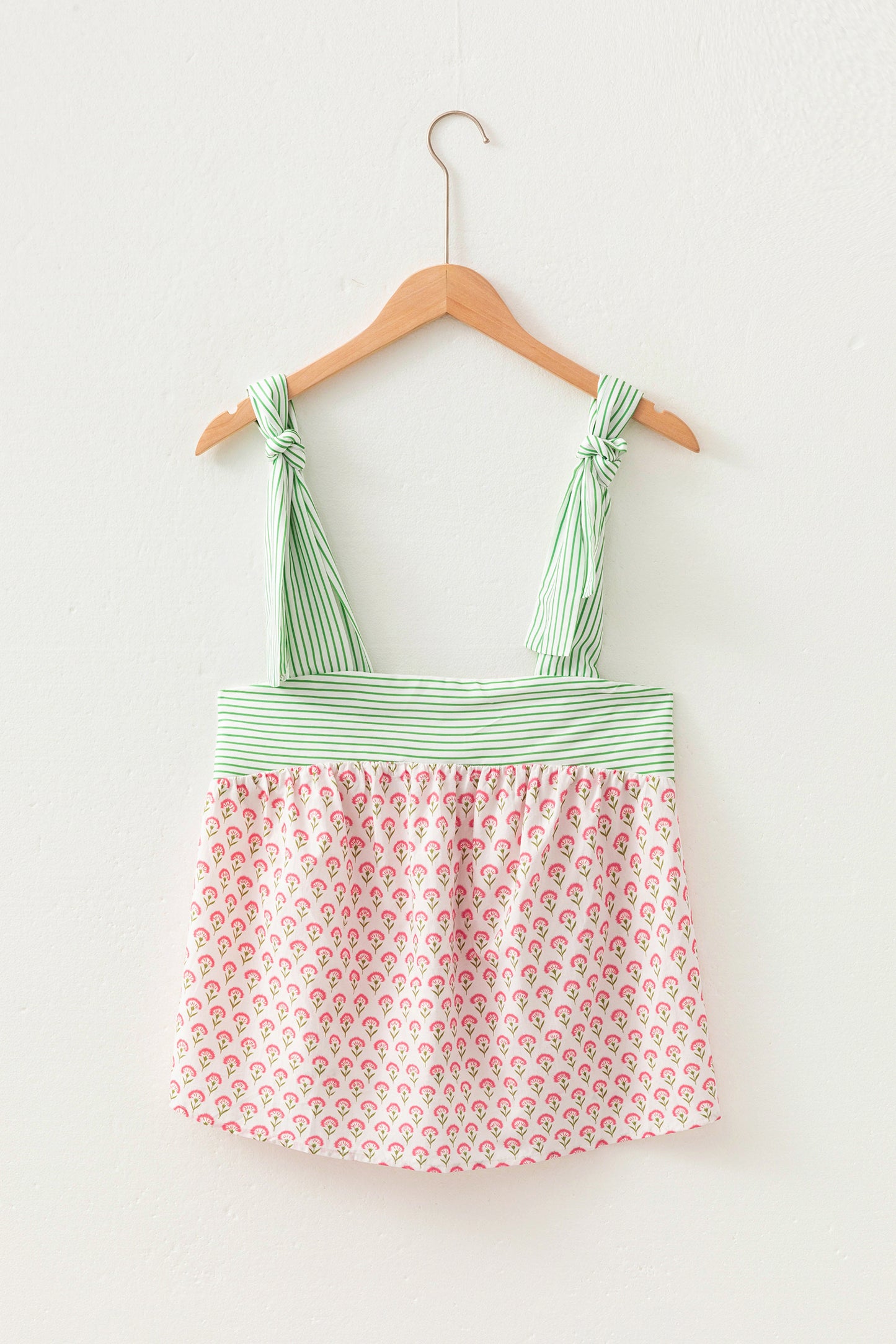 Pink Fashion Printed Knot Straps Babydoll Tank Top-Tops/Tank Tops-[Adult]-[Female]-2022 Online Blue Zone Planet