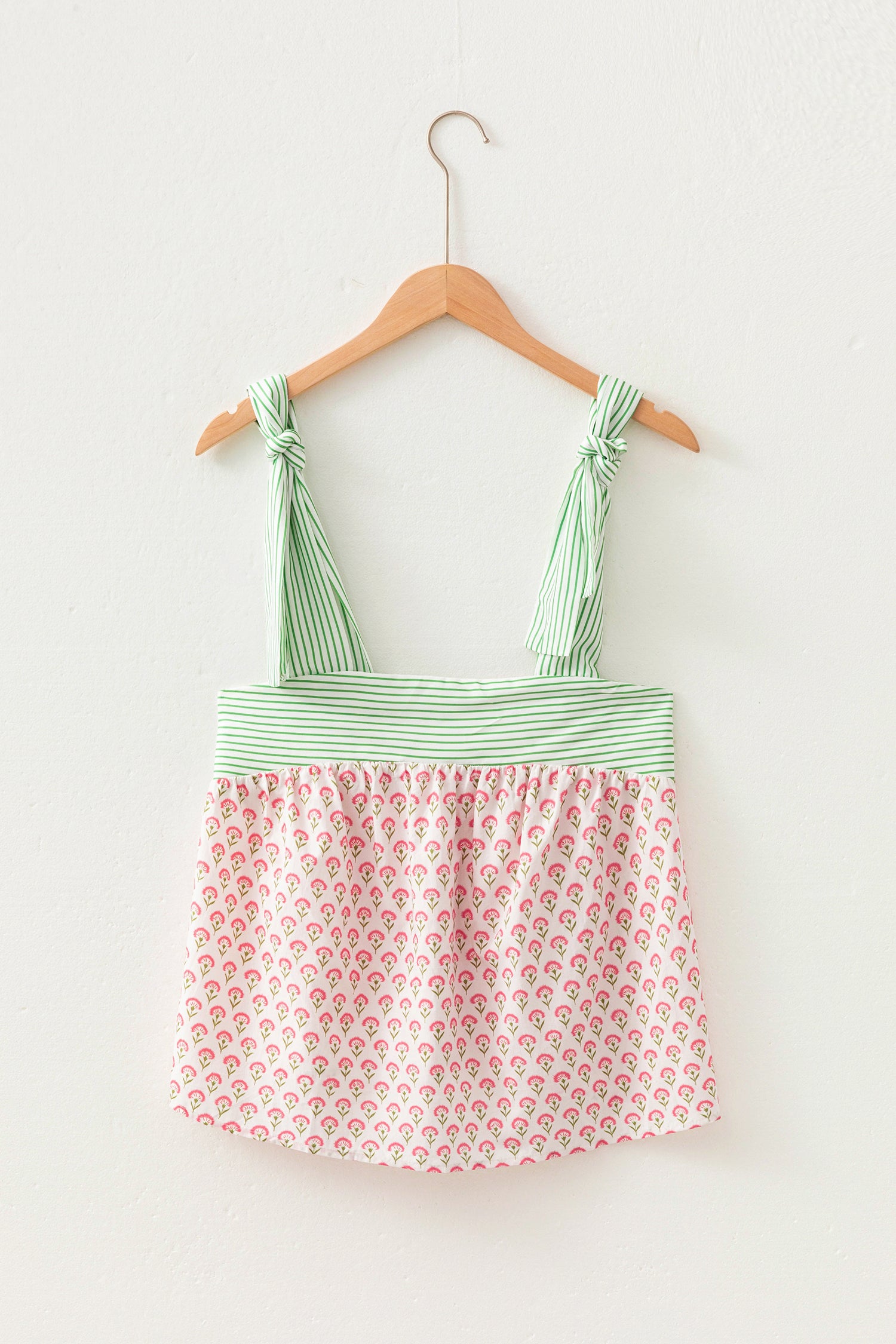 Pink Fashion Printed Knot Straps Babydoll Tank Top-Tops/Tank Tops-[Adult]-[Female]-2022 Online Blue Zone Planet