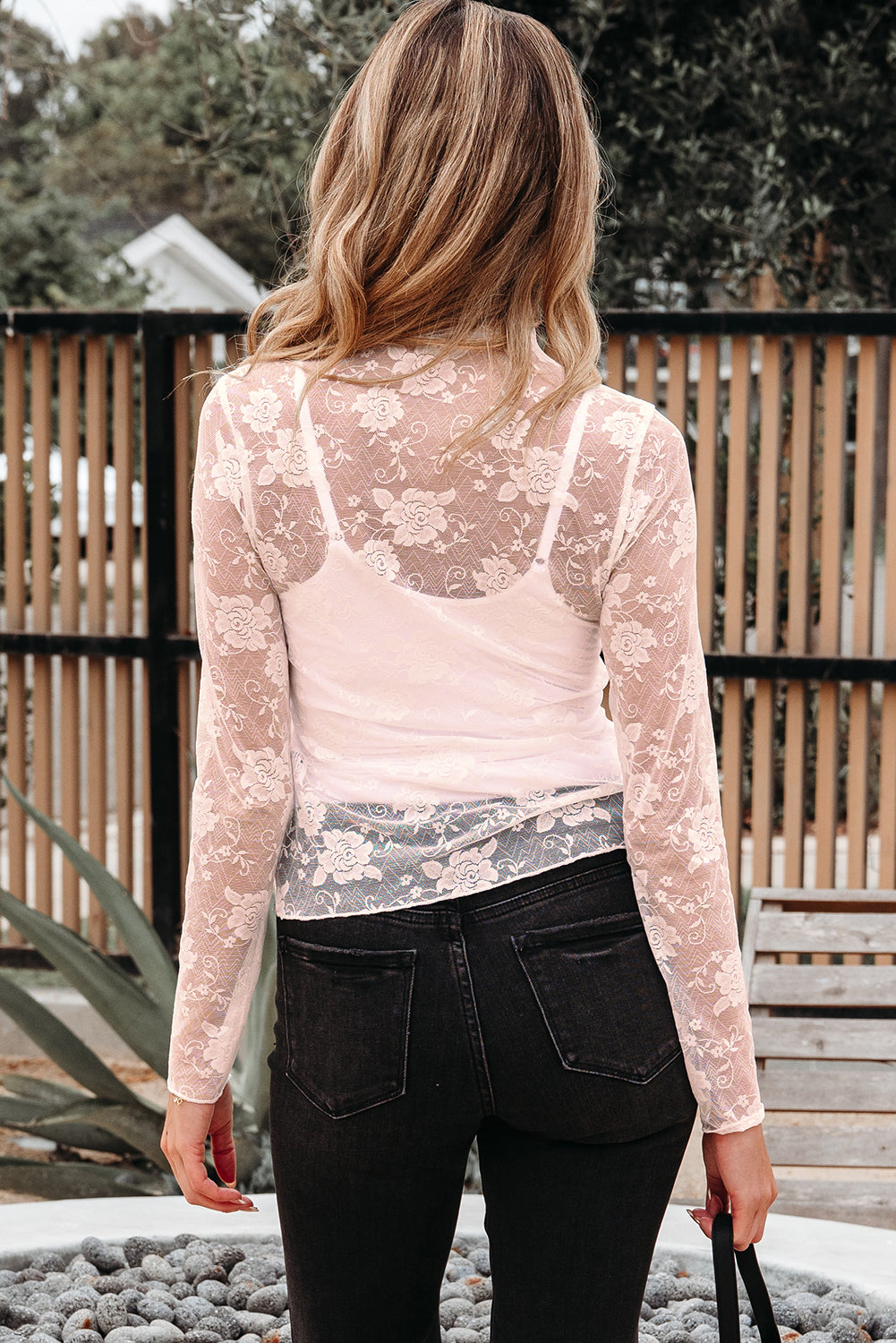 Apricot Pink Sheer Floral Lace Mesh Mock Neck Long Sleeve Top-Tops/Long Sleeve Tops-[Adult]-[Female]-2022 Online Blue Zone Planet