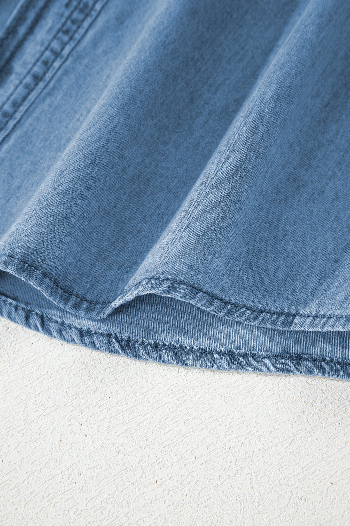 Myosotis Buttoned Down Slim Denim Shirt-Tops/Blouses & Shirts-[Adult]-[Female]-2022 Online Blue Zone Planet