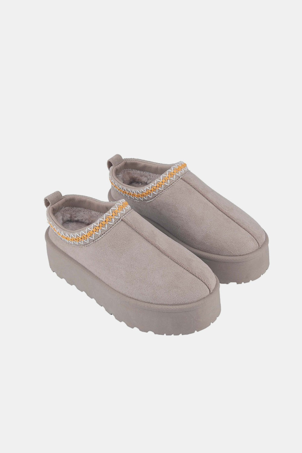 Blue Zone Planet | Weeboo Platform Embroidered Trim Slip-On Boots-SHOES-[Adult]-[Female]-2022 Online Blue Zone Planet