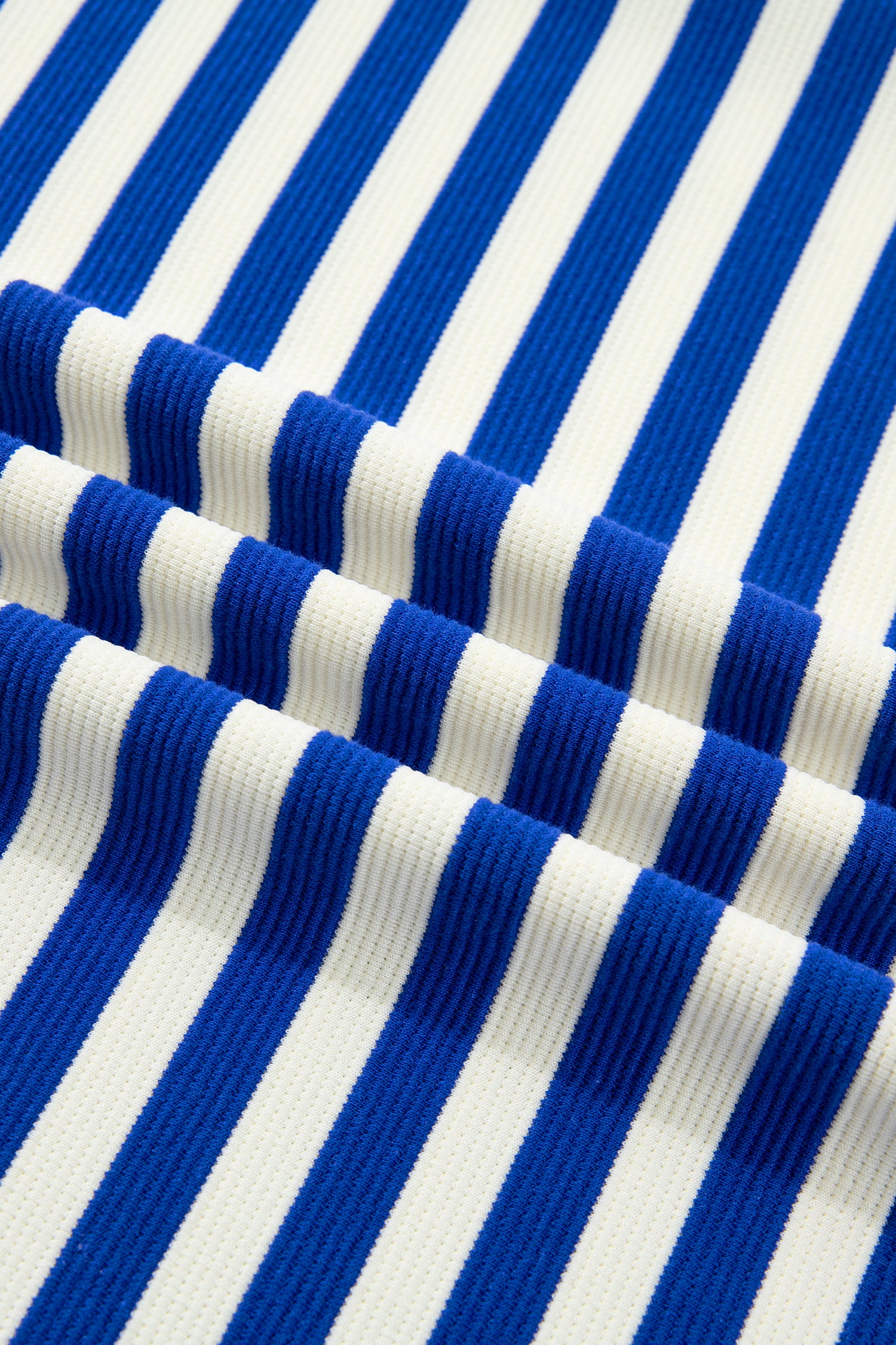 Rose Stripe Contrast Trim Polo Collar Ruffled Short Sleeve Blouse-Tops/Blouses & Shirts-[Adult]-[Female]-2022 Online Blue Zone Planet